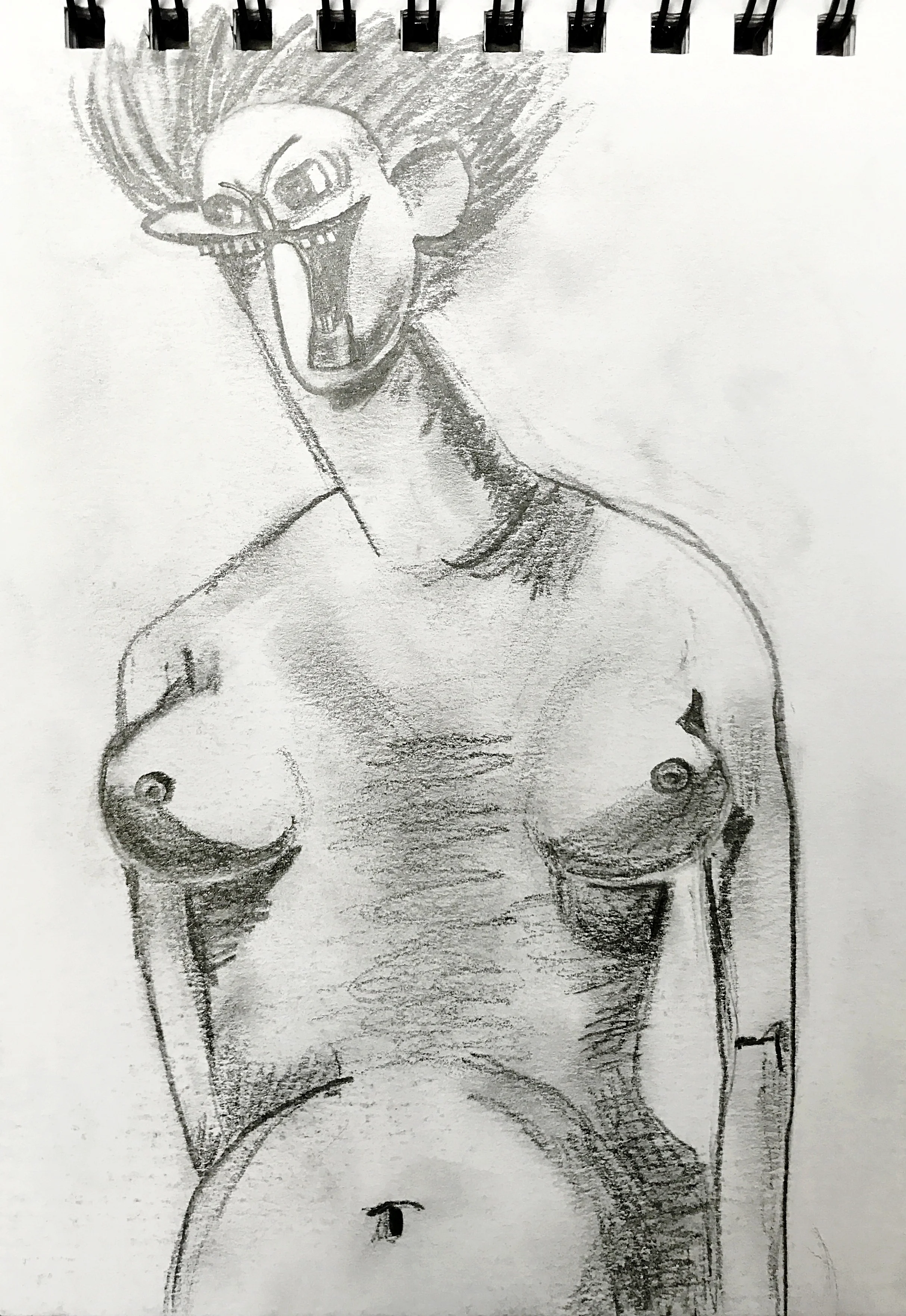 Sketch (Nude with Purple Hair- George Condo)