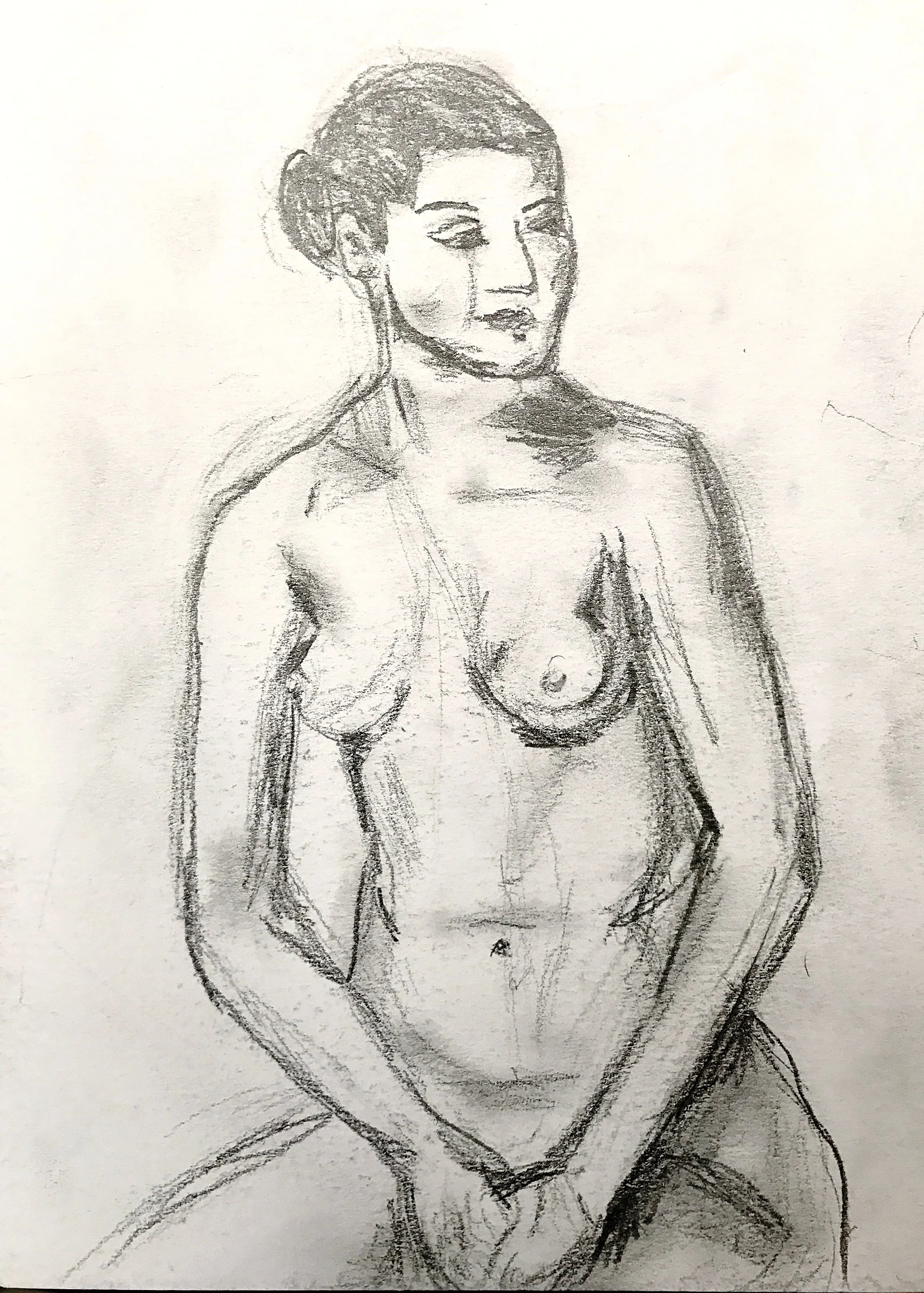 Sketch (Nu Devant un rideau vert - Derain)