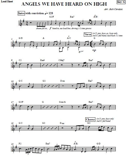 Free Digital Lead Sheet Download - Angels We Have Heard on High