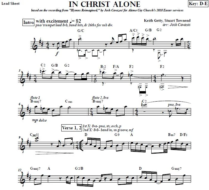Free Digital Lead Sheet Download - In Christ Alone