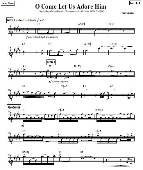 Digital Lead Sheet Download - O Come Let Us Adore Him