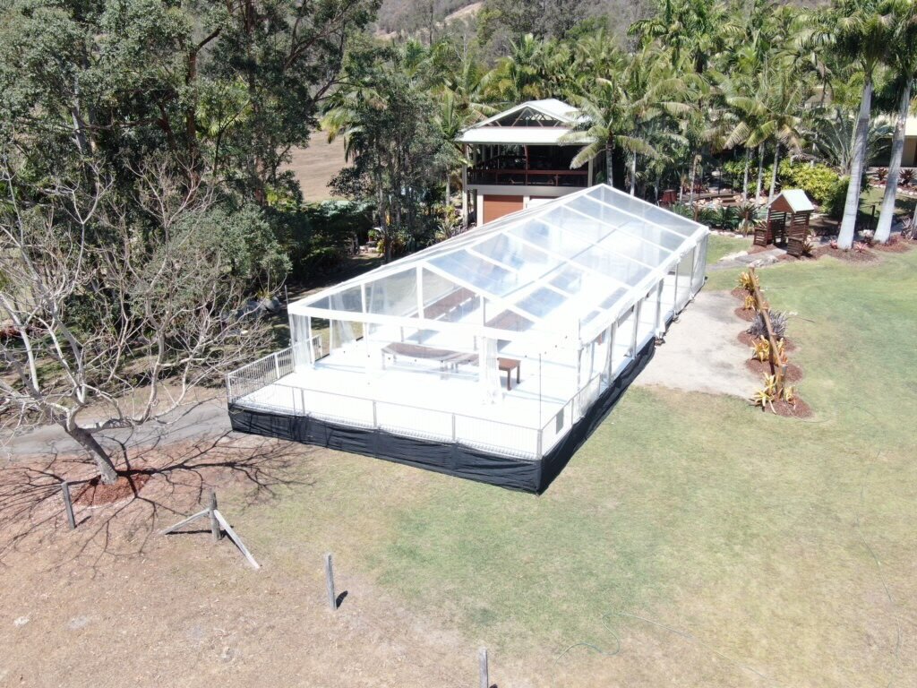 Clear marquee with Verandah