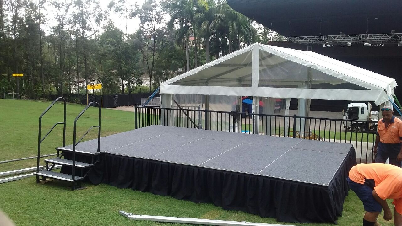 5 x 3m Stage, Stairs and Rail