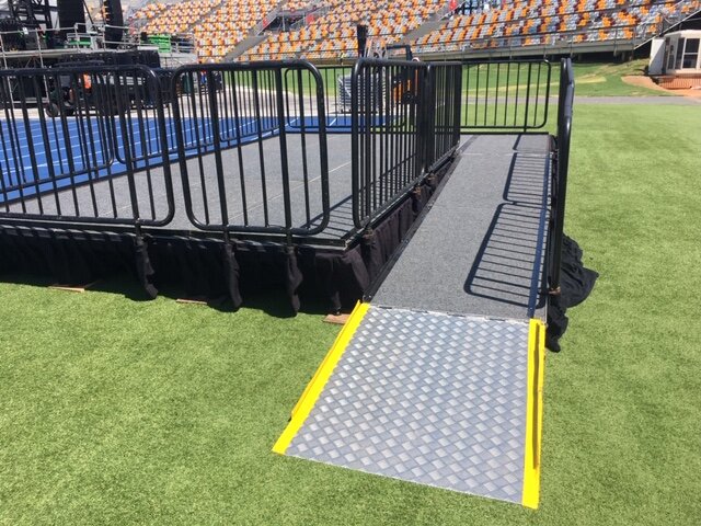 Ramp access to stage