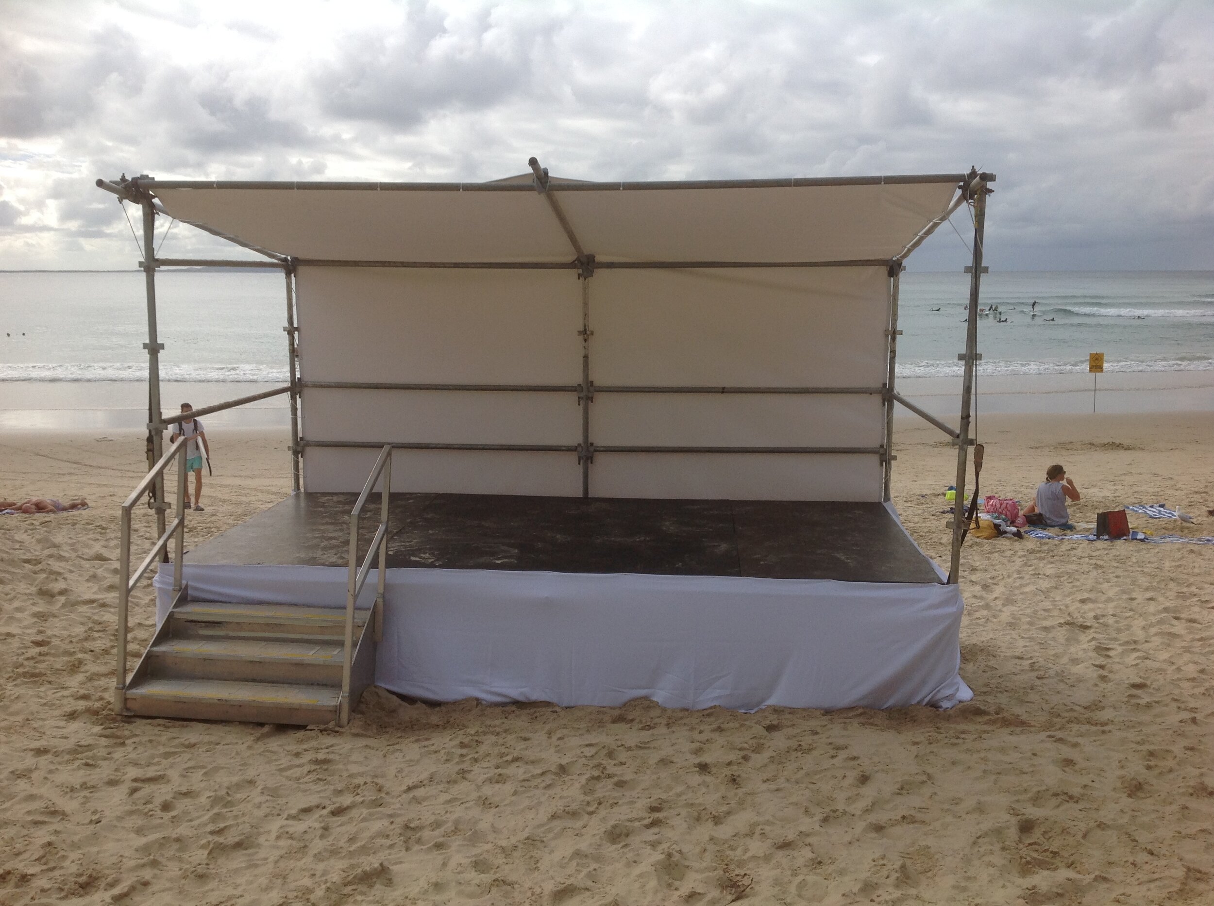 4.8 x 2.4m Stage 800 high with marquee cover