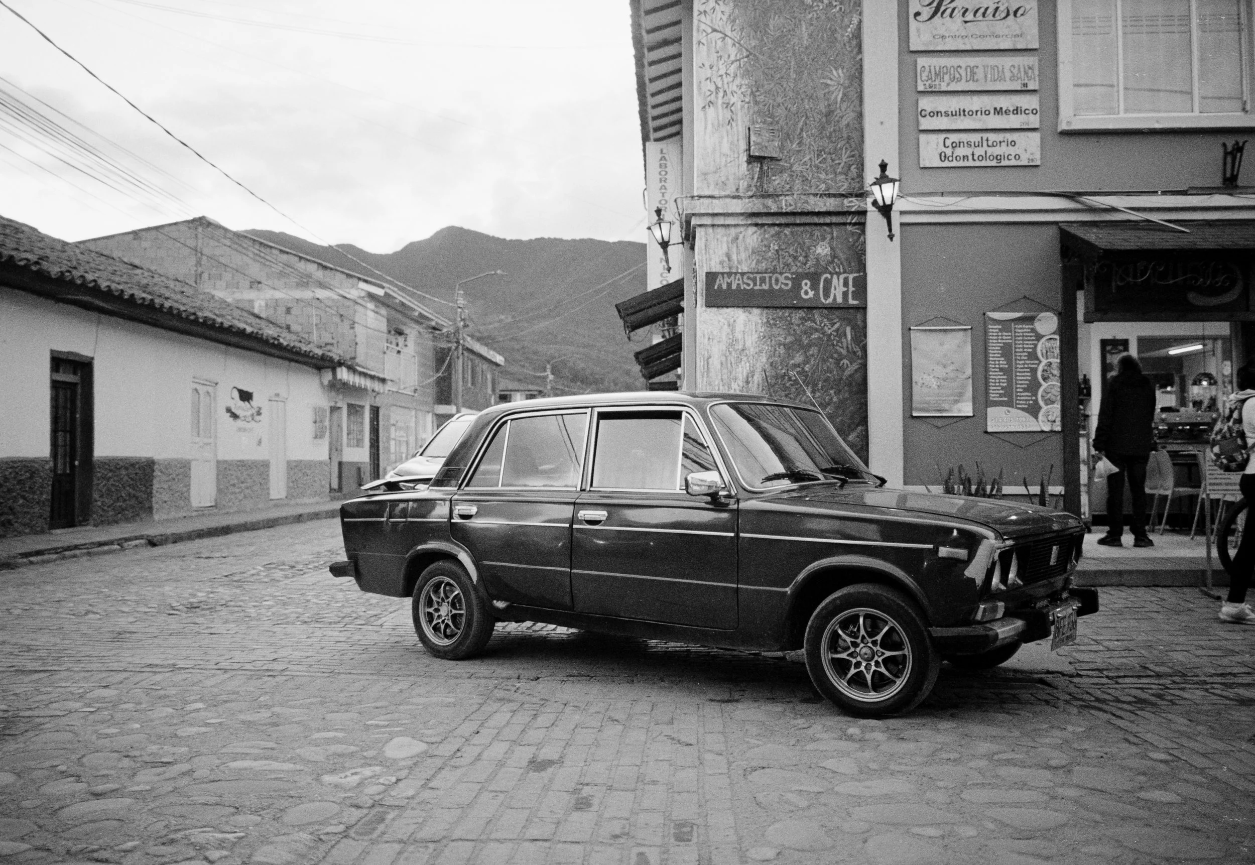 Lada rolling on cobblestone, 2025.