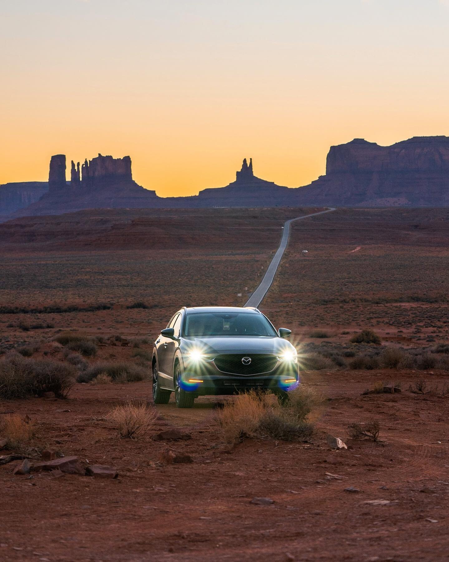 Golden hour magic with Mazda after an epic day road tripping in the desert. #Mazda #DriveMazda #Ad