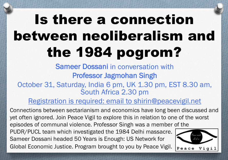 Is there a connection between neoliberalism and the 1984 pogrom?