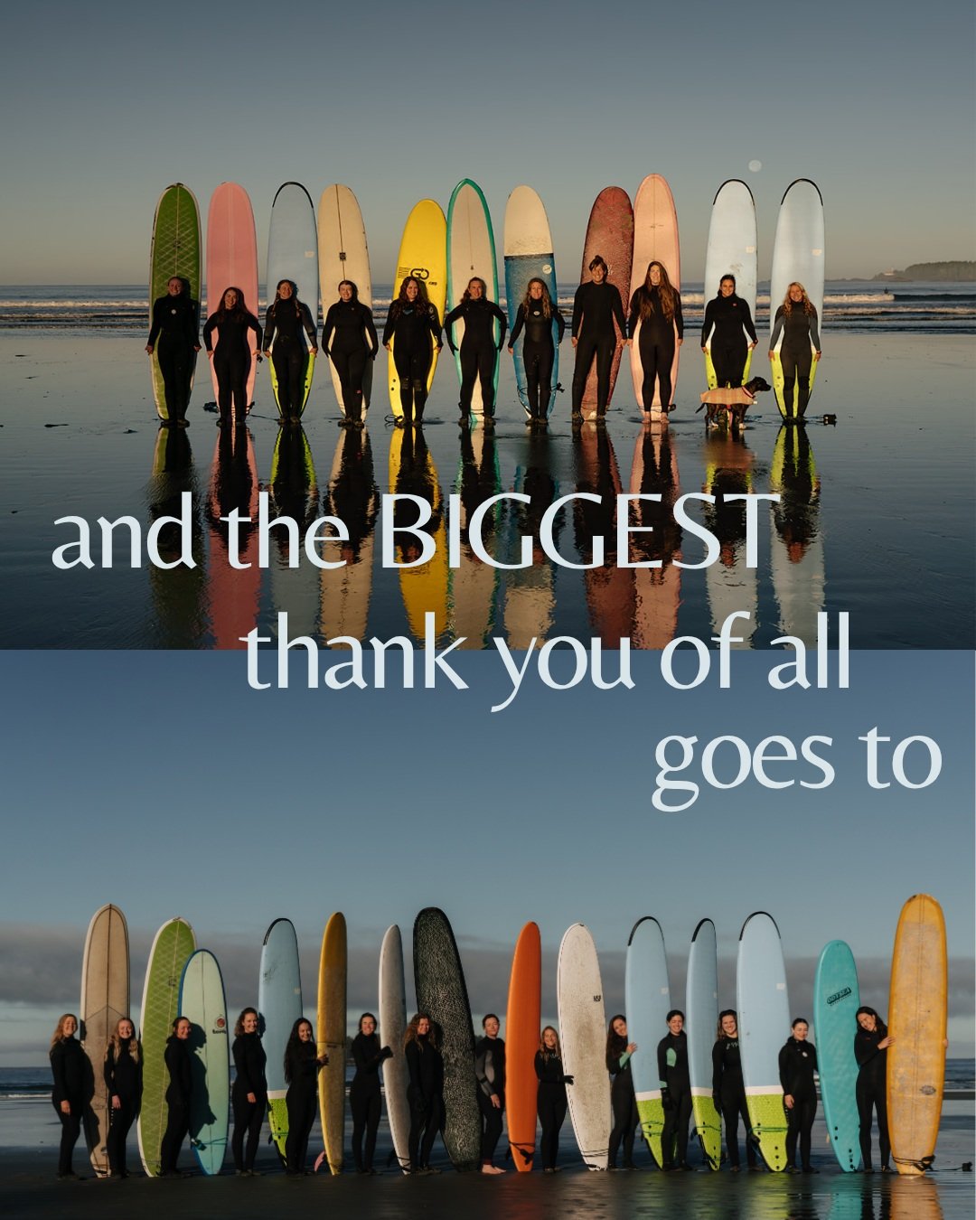Surfing is hard, and you're all such badasses for coming out to try new things, push your limits, play in the ocean, and camp on a beach with a bunch of new people. We wouldn't be here without you, THANK YOU for being a part of this project.

See you