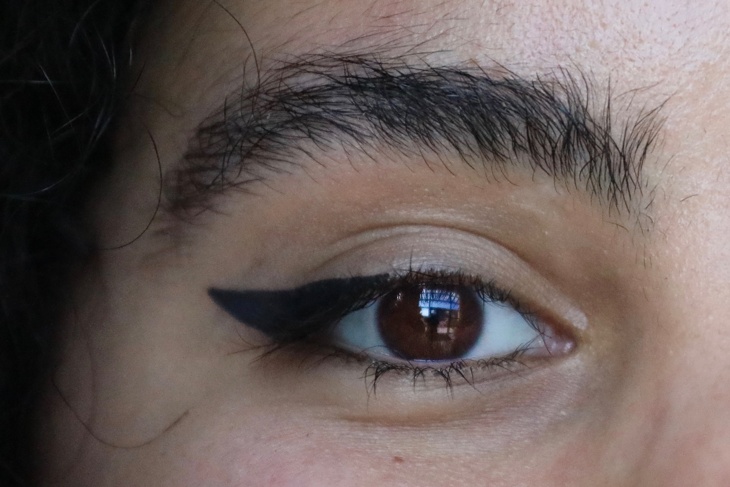 I consider my eyeliner as an extension of my personality; that's why it has become such an important feature of my appearance. The forms I draw each morning are different according to my feelings, and, usually when I'm stressed or upset, my eyelining is always fucked up.
