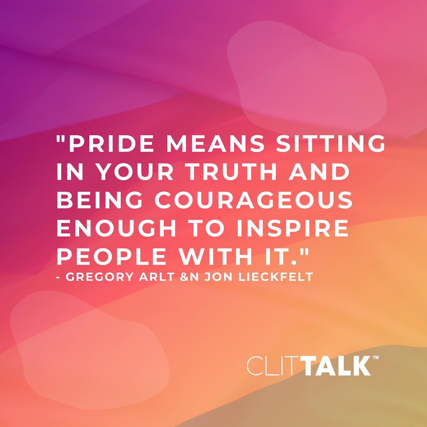 Gregory and Jon blew us away in their interview. This may perhaps be the most hilarious and deep episode we&rsquo;ve ever done&hellip; and WOW did we learn a lot about what PRIDE is really all about. 

Listen to this exclusive episode of Clit Talk. 

