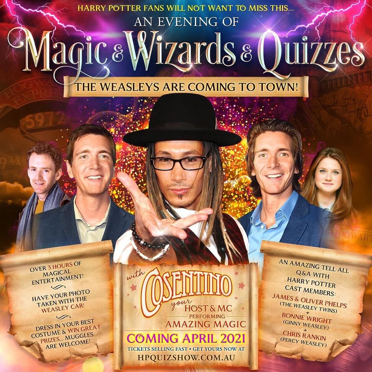 SO excited to be coming to Australia in 2021 and with the family, too!

Hope to see you there ⚡️❤️⚡️

 #wowza #magicwizardsandquizzes #harrypotter #weasley #australia #thatgingerbloke #chrisrankin #percyweasley #weasleytwins #ginnyweasley #weasleyfam