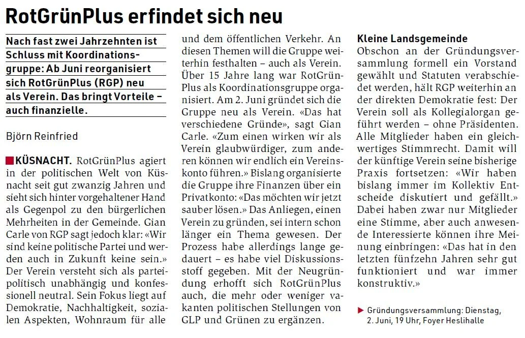 RotGrünPlus Vereinsgründung