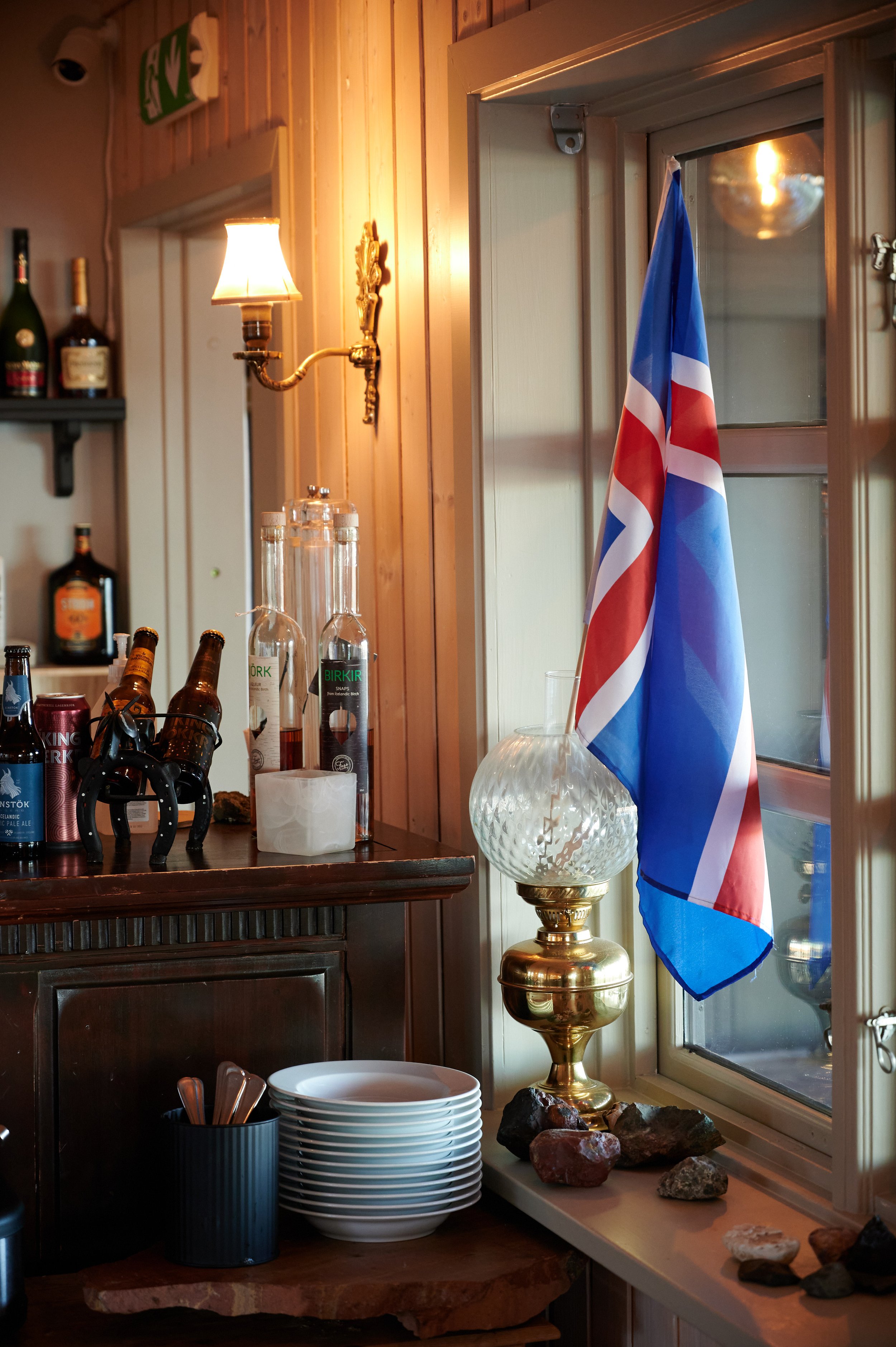  Vintage details inside the restaurant make a cozy welcome to Hofsstaðir Guesthouse 