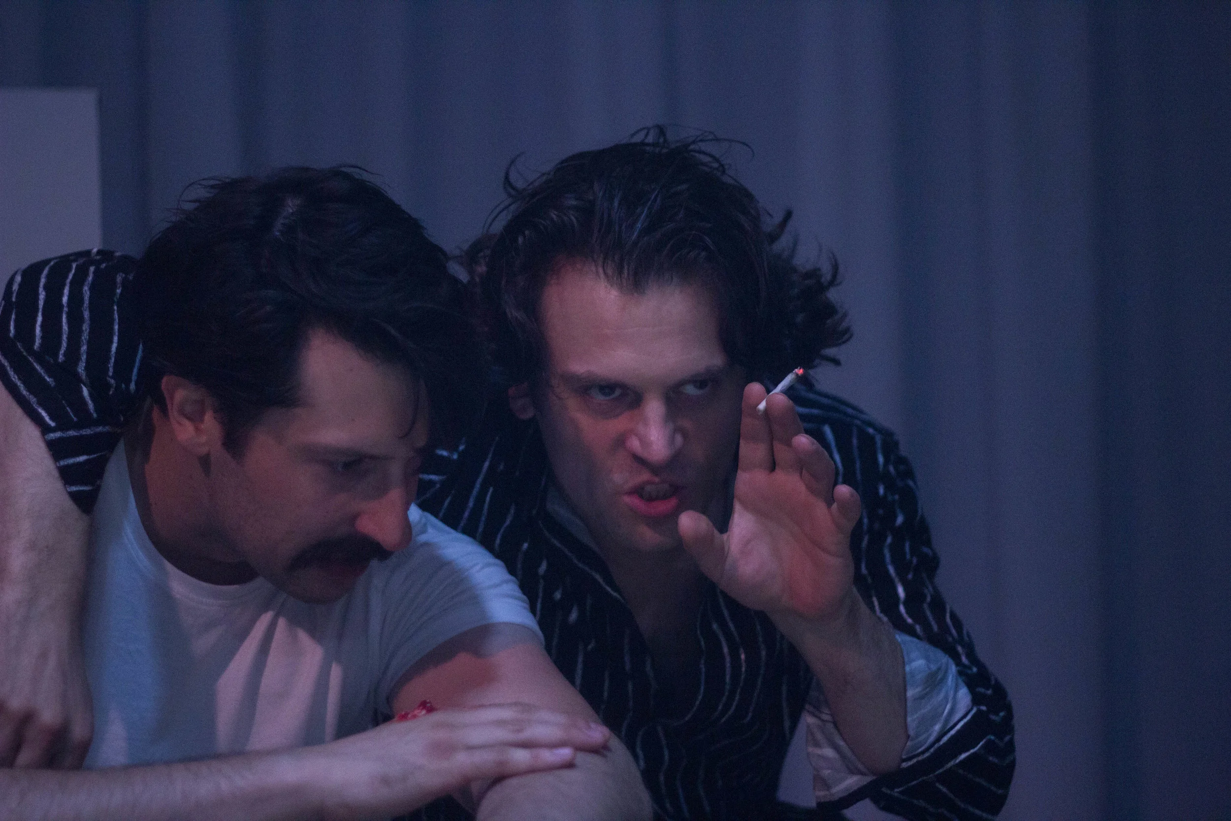 William Prescott and Anthony Scundi perform in Hurly Burly, May 2017