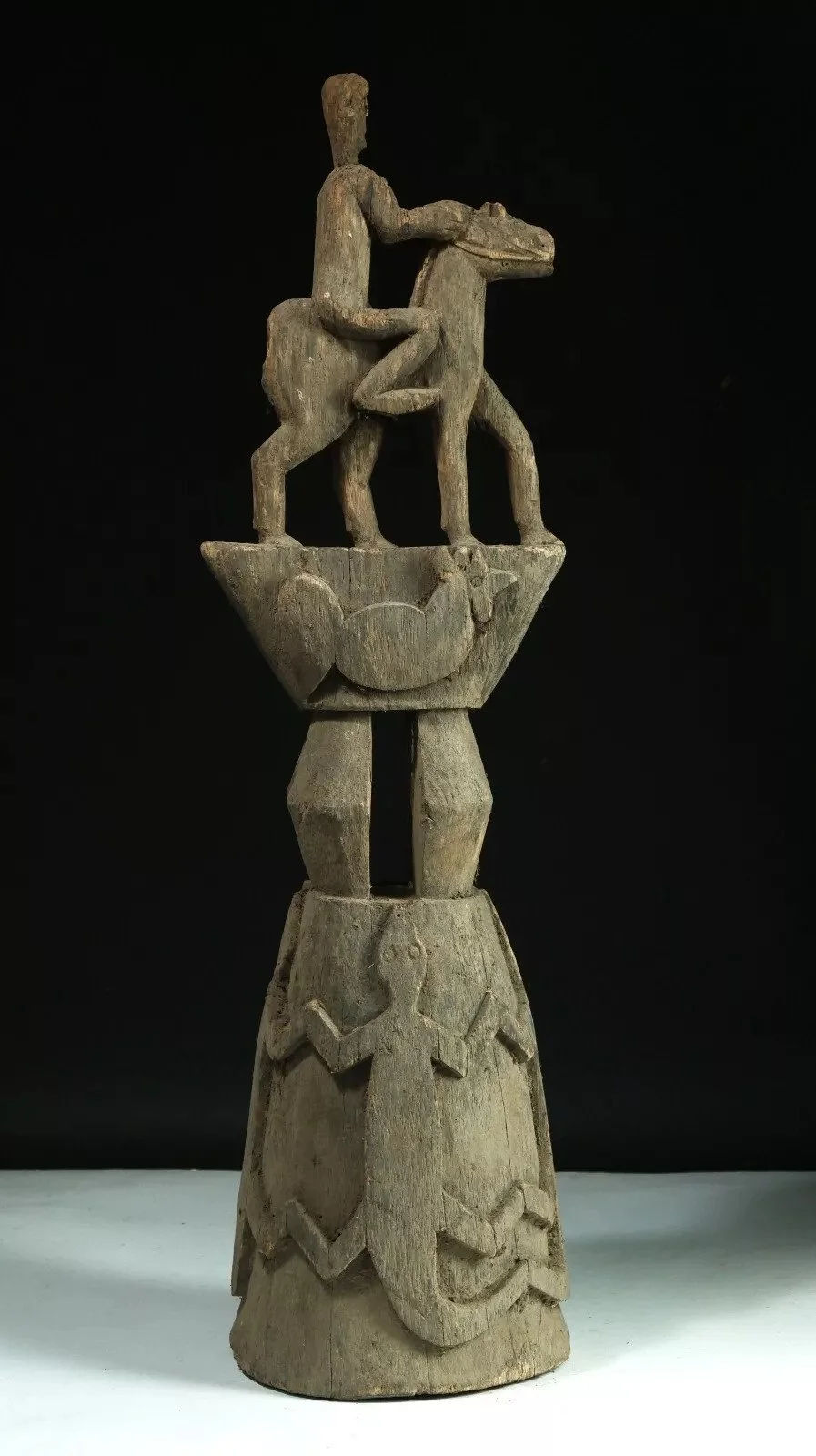 Rooftop Wood Carving Horse and Rider - West Timor — Magellan Art Gallery