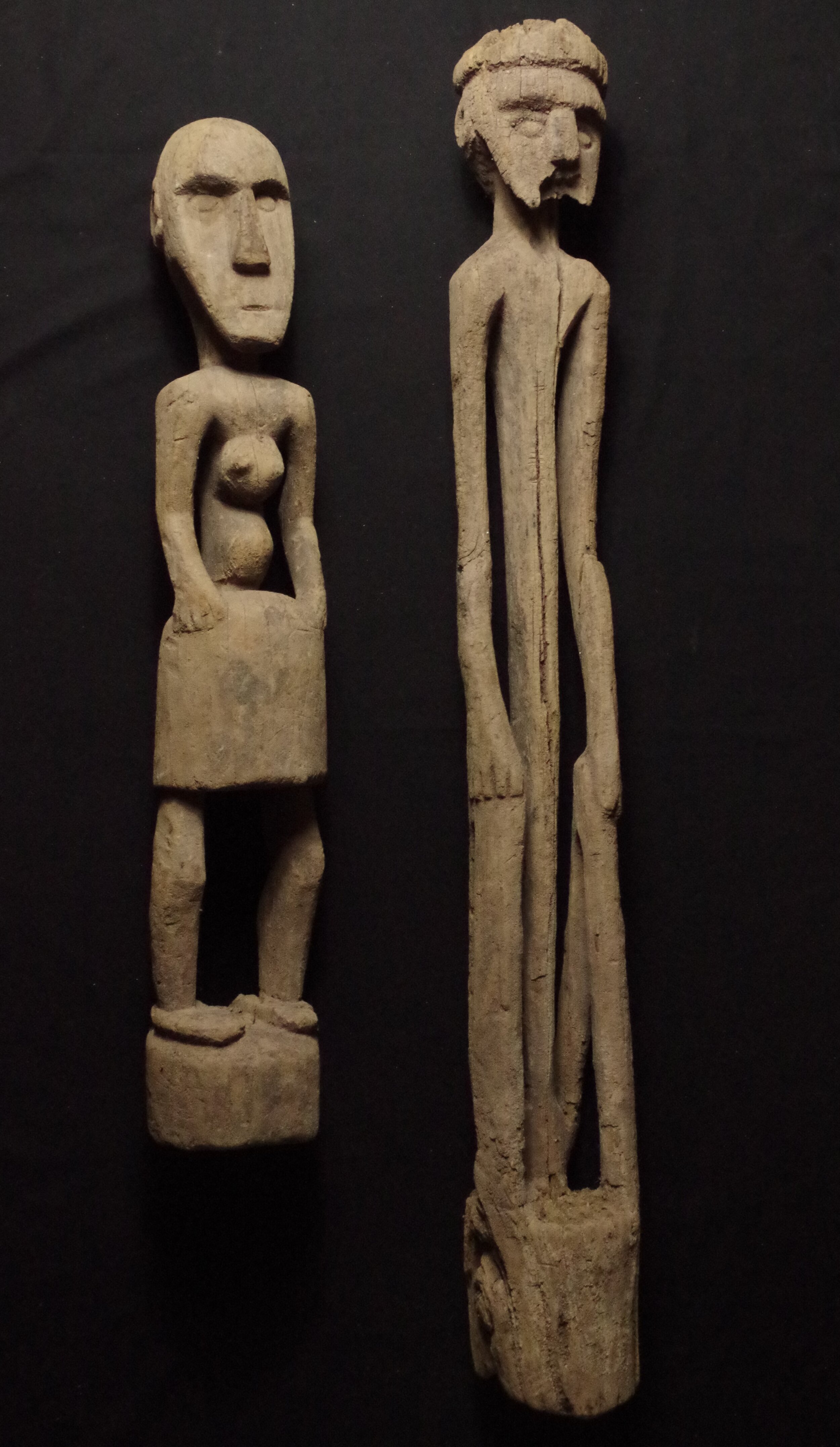 Tribal Timor Leste carved wooden statues
