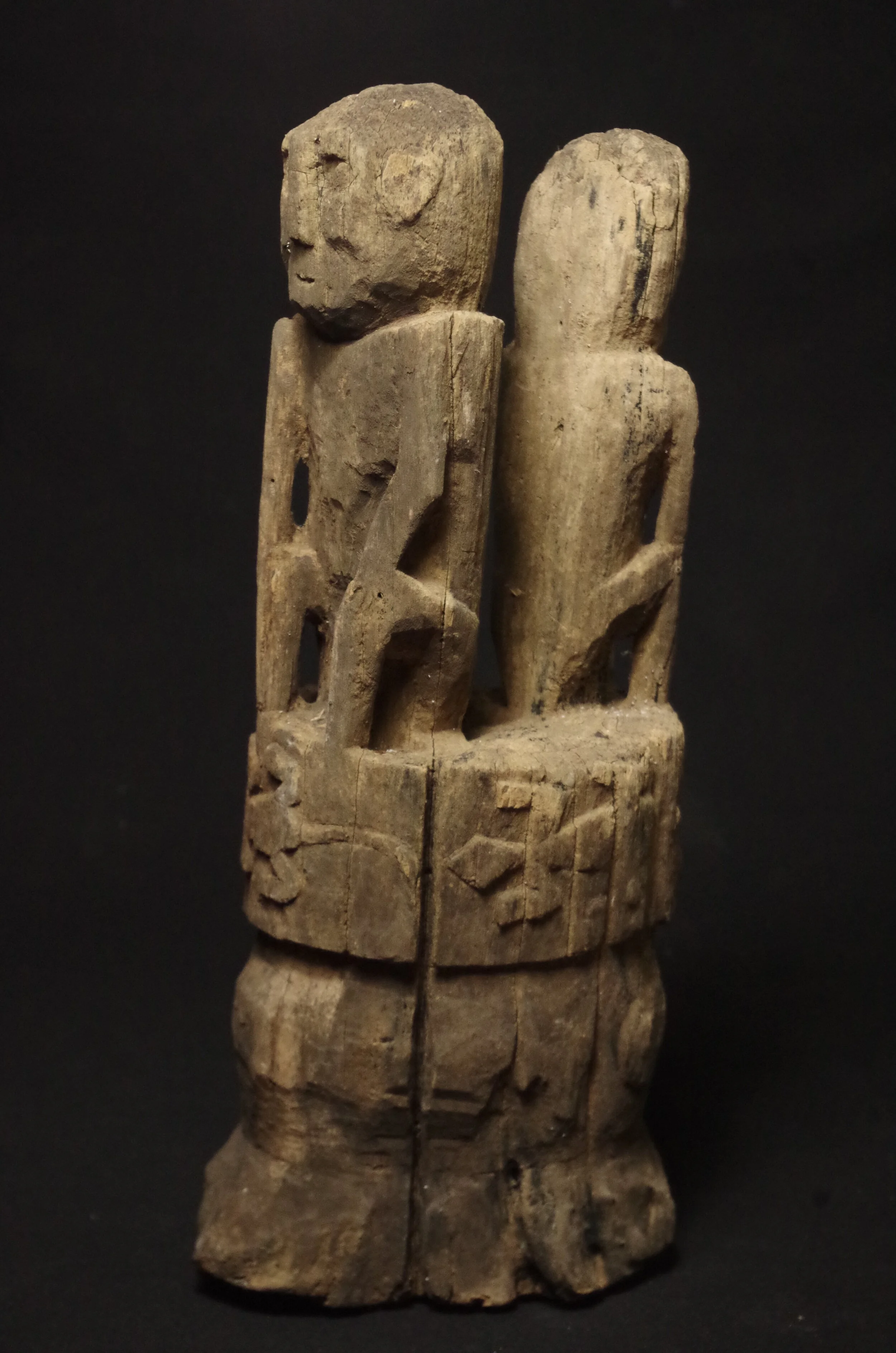 Timor carved rooftop tribal finial wooden statue figure