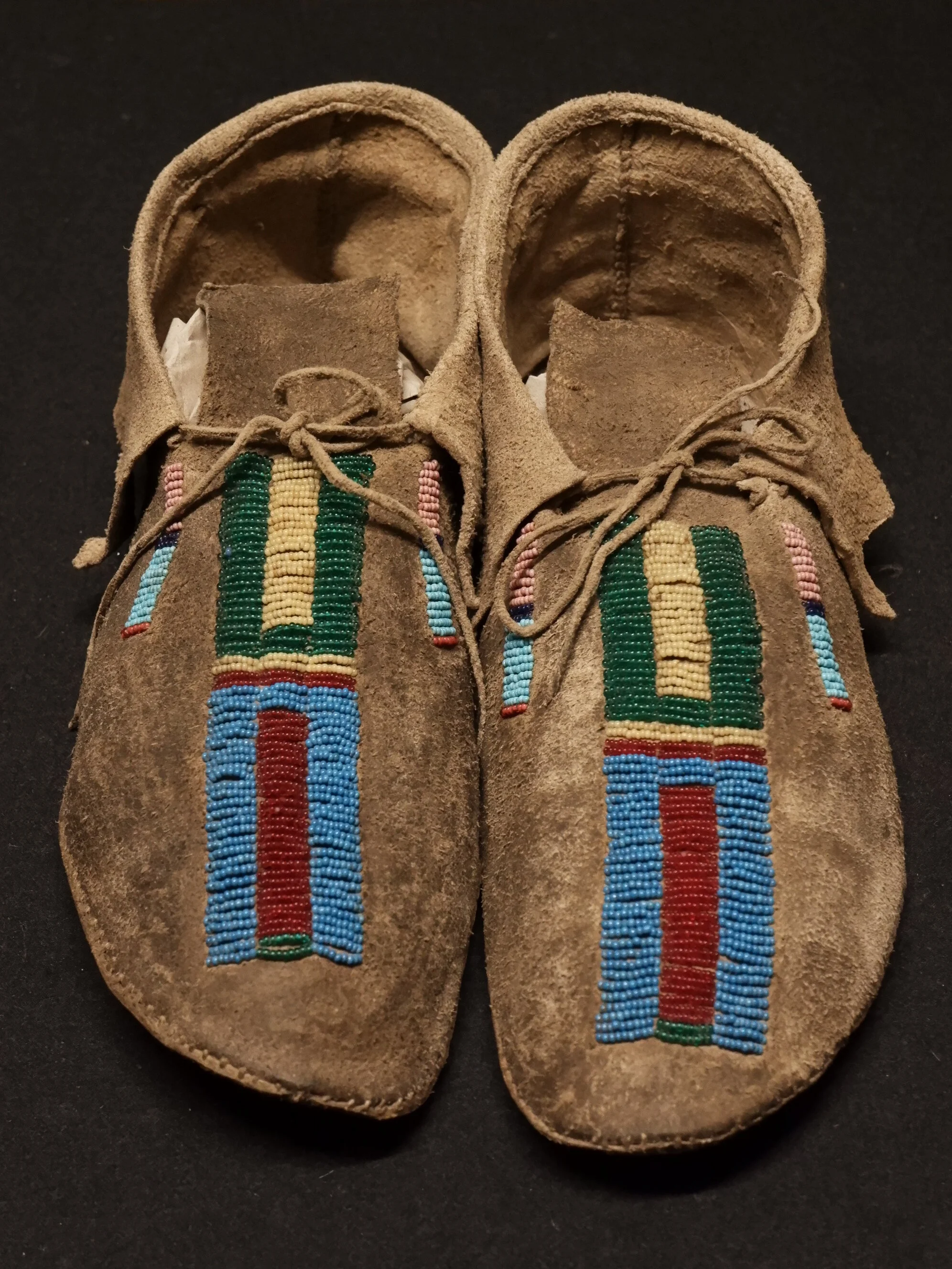 Antique beaded Crow mocassins