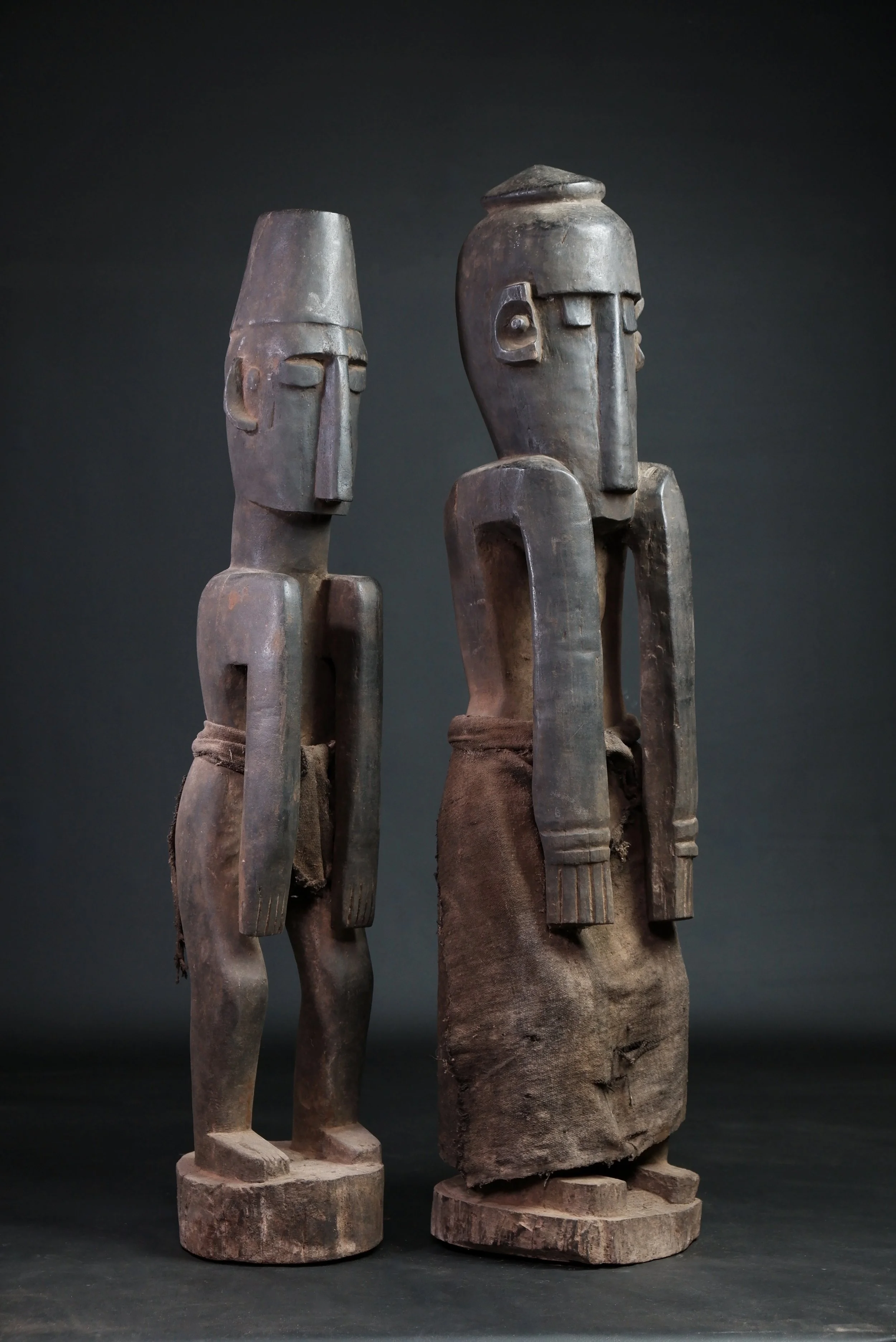 antique atauro figure ancestor statue pair oceanic timor carving large