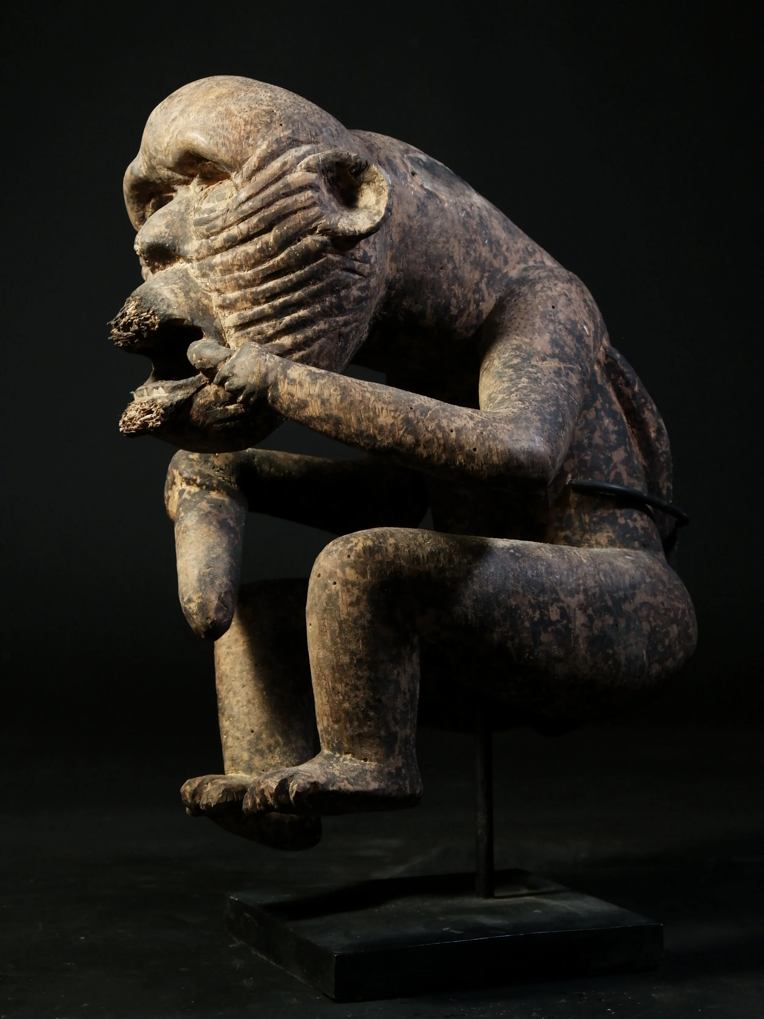 antique bamboo Enggano Statue Figure Ethnographic Nias Sumatra Siberut slave headdress