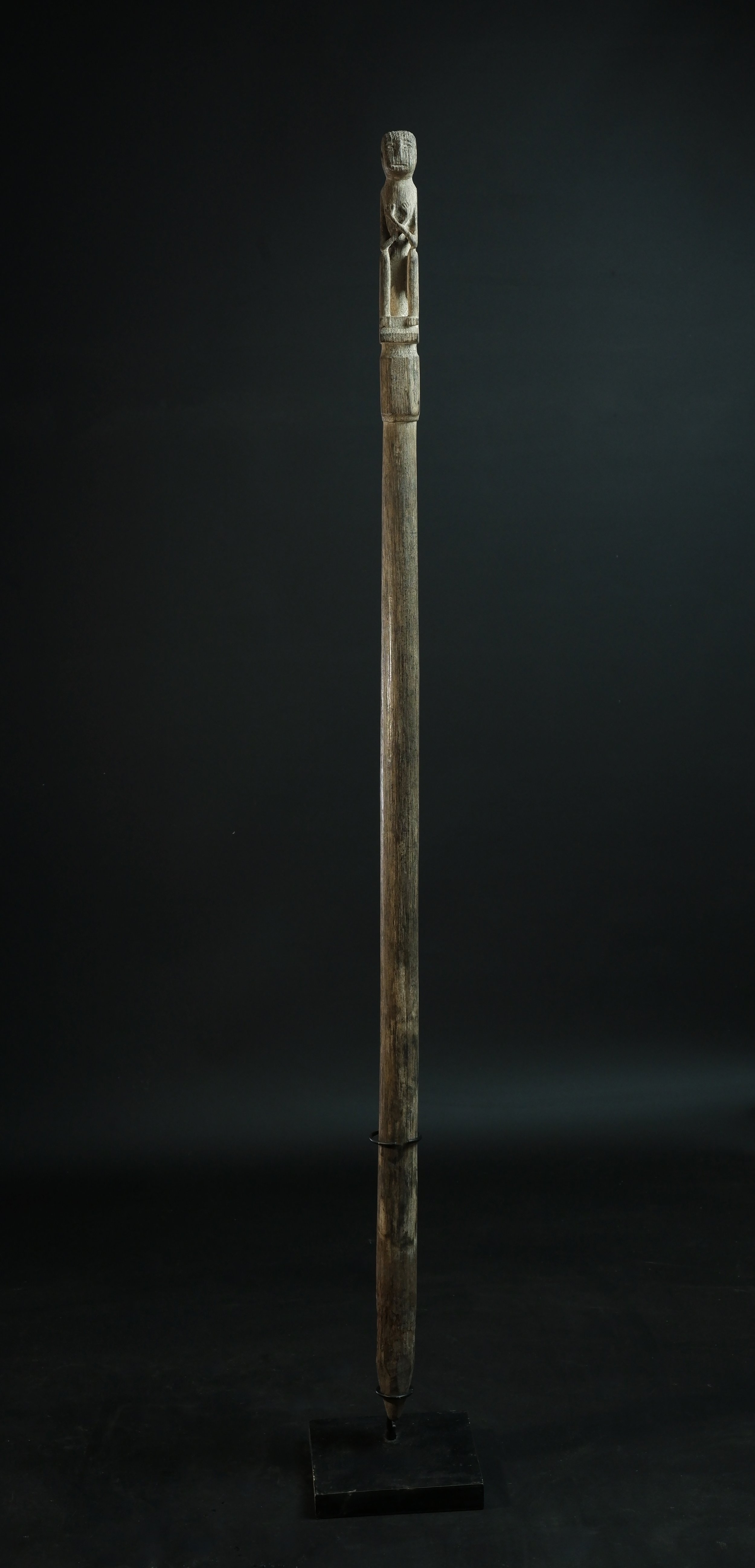 tugul padi - tribal dayak rice carved stick with ancestor on top.jpeg