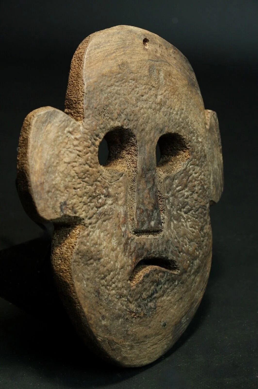 Timor leste wood round mask - (#tribal oceanic primary art side.jpeg