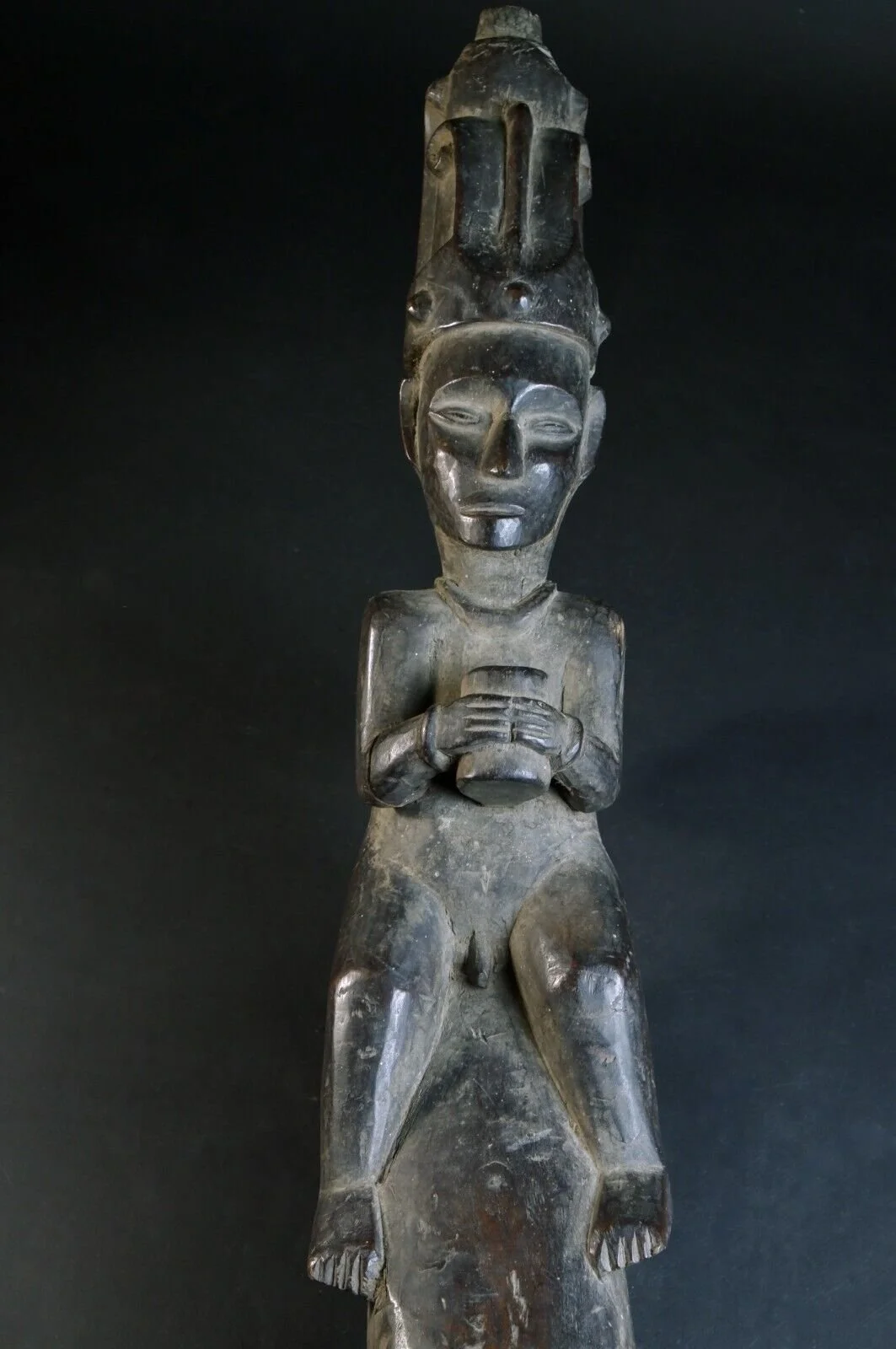 Antique Carved Nias Coconut Scraper Statuek.jpeg