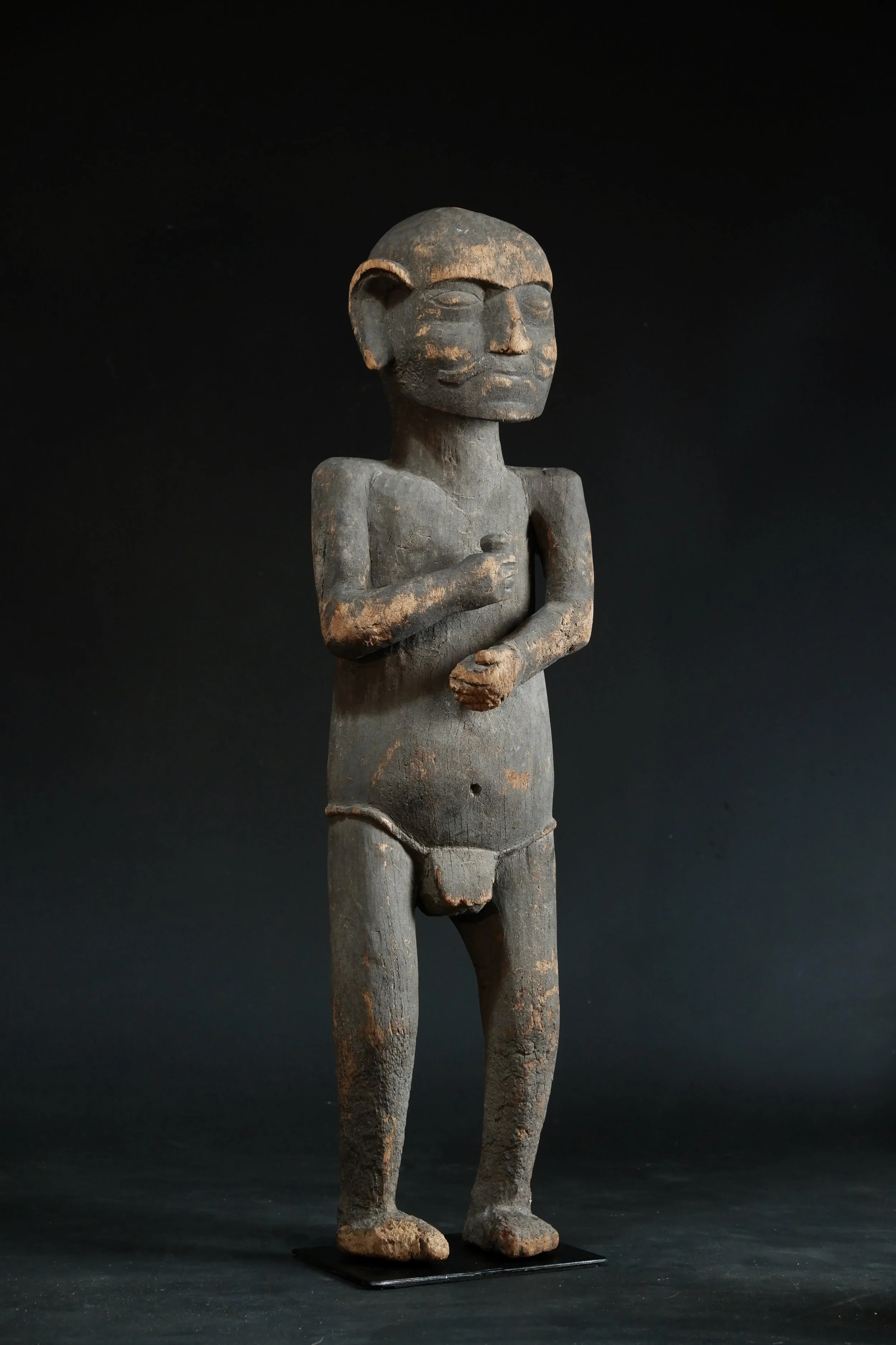 Antque tribal nepalese wooden statue shaman figure