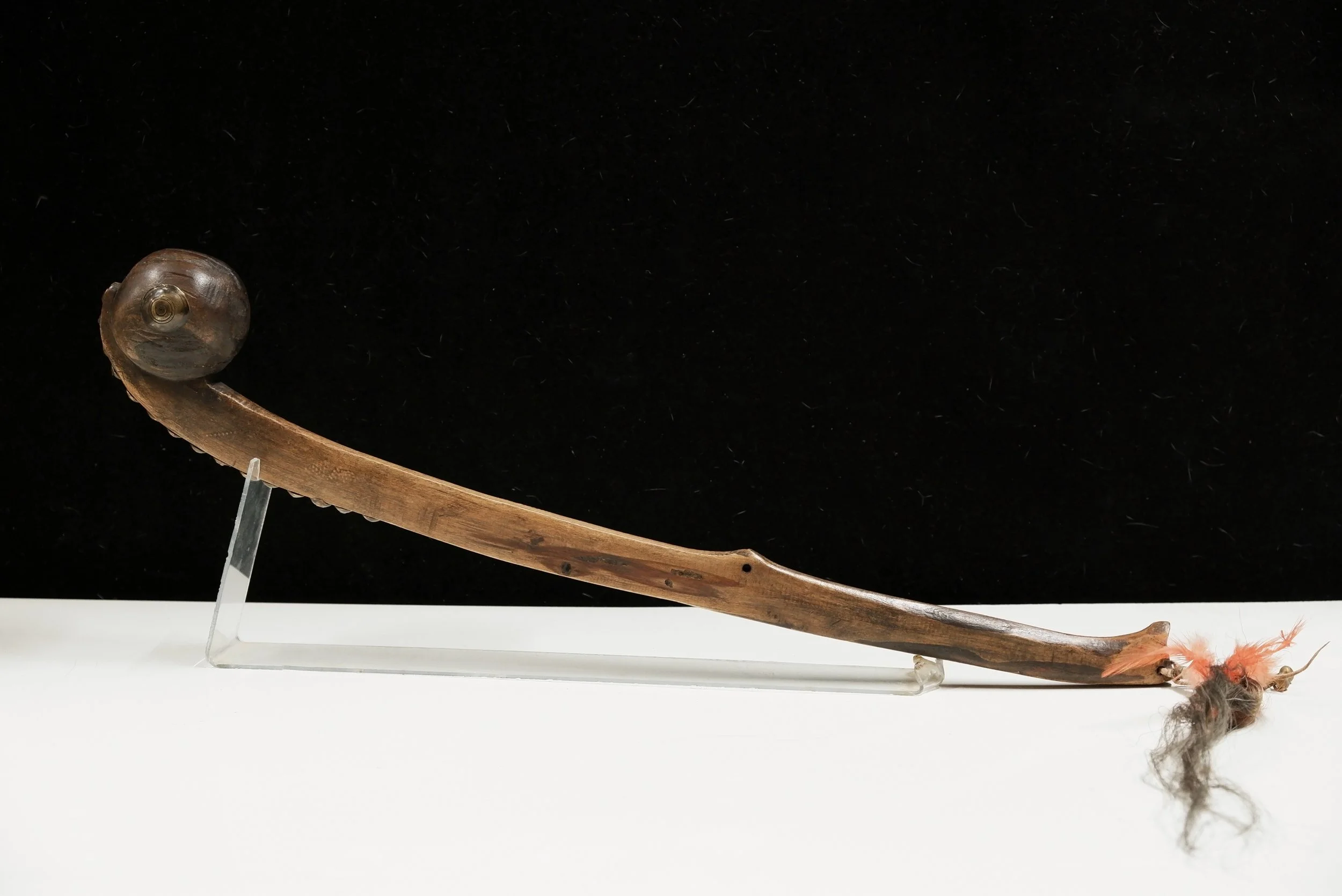 Antique Native American Woodlands Ball Club with drop weapon mace