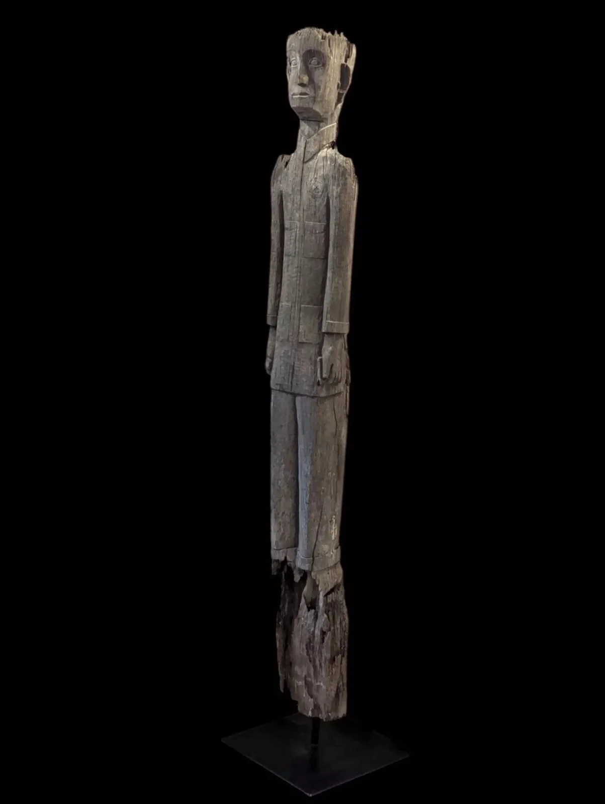 Large Dayak Wooden Statue - Hampatong - Patung Polisi - Ot Danum - Borneo Sapundu ANTIQUE