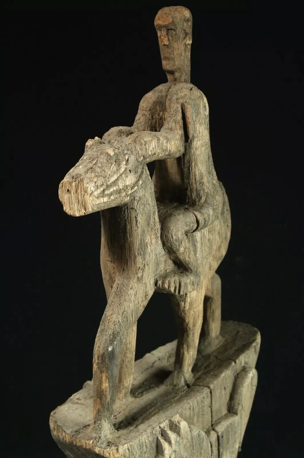 Rooftop Wood Carving Horse and Rider - West Timor — Magellan Art Gallery