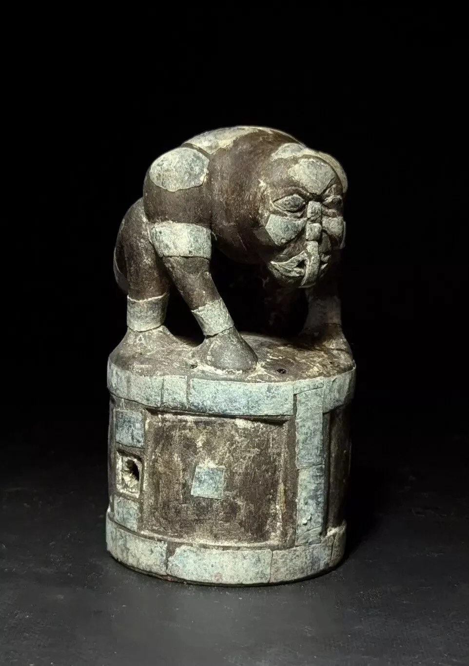 antque enggano female headdress indonesia wooden tin slave