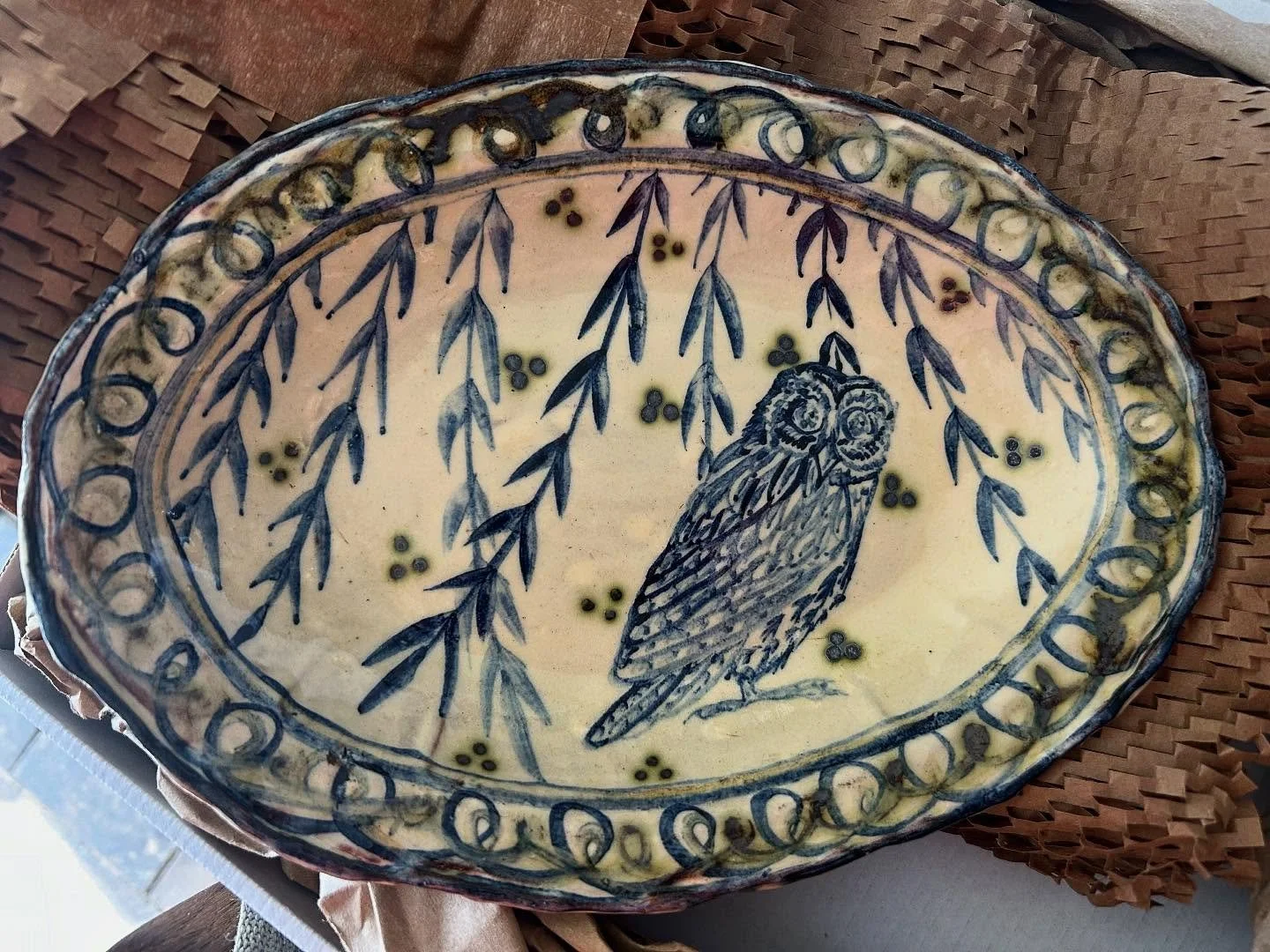 This one is winging its way to North Yorkshire… hope it will be happy in its new home.
π΅πΈAll the owls and birds sing Free Palestineπ΅πΈ #slipware #slipwarepottery #handmade #madeinpembrokeshire #madeinwales #adriftpottery #inspiredbynature