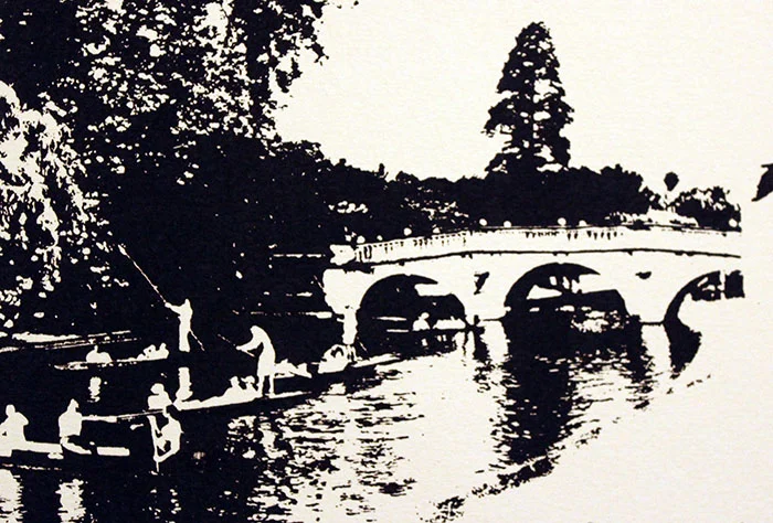 Punting, Cambridge (serigraph, 4.5x6.5)