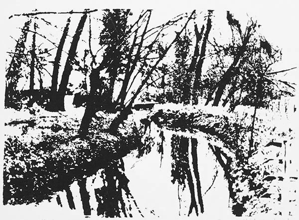 Stream at Shottery (serigraph, 6.5x9)