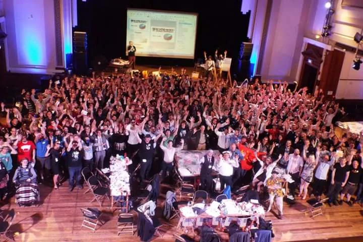 ©2015 Watch the Skies, a megagame in the UK that drew hundreds of participants playing the assorted nations of Earth during first contact with aliens.