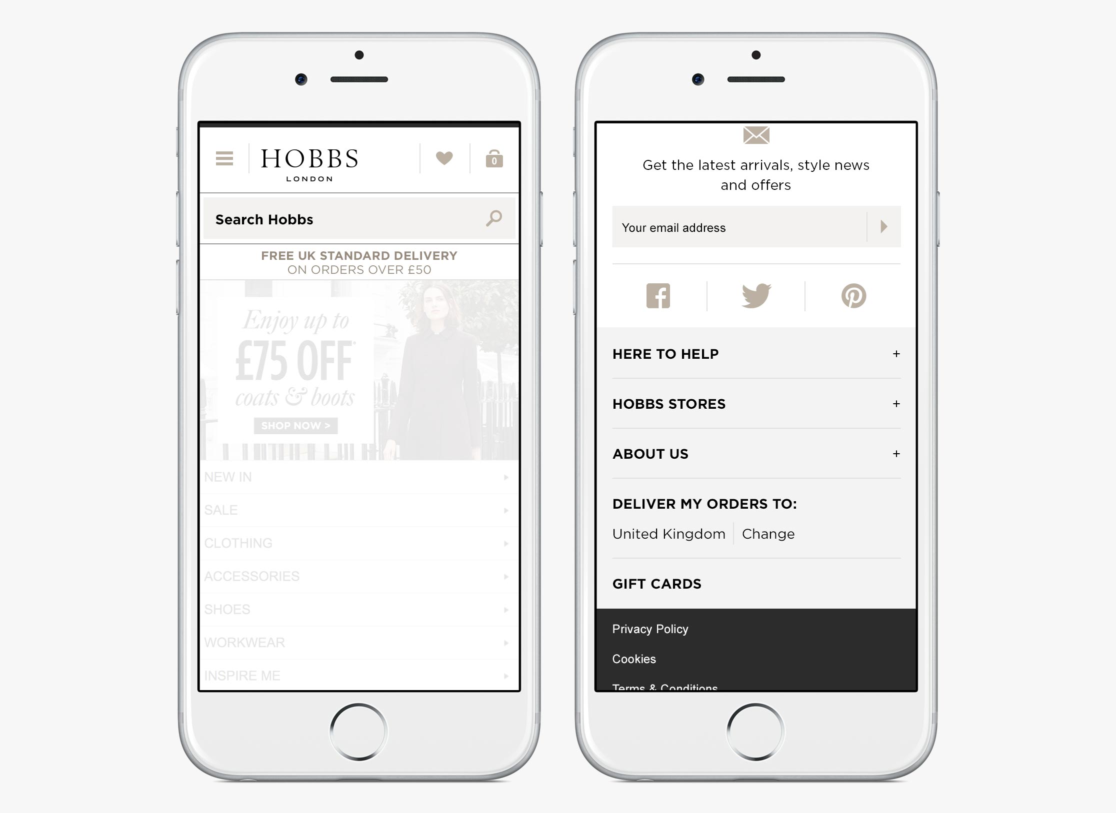 Header and navigation (Mobile)