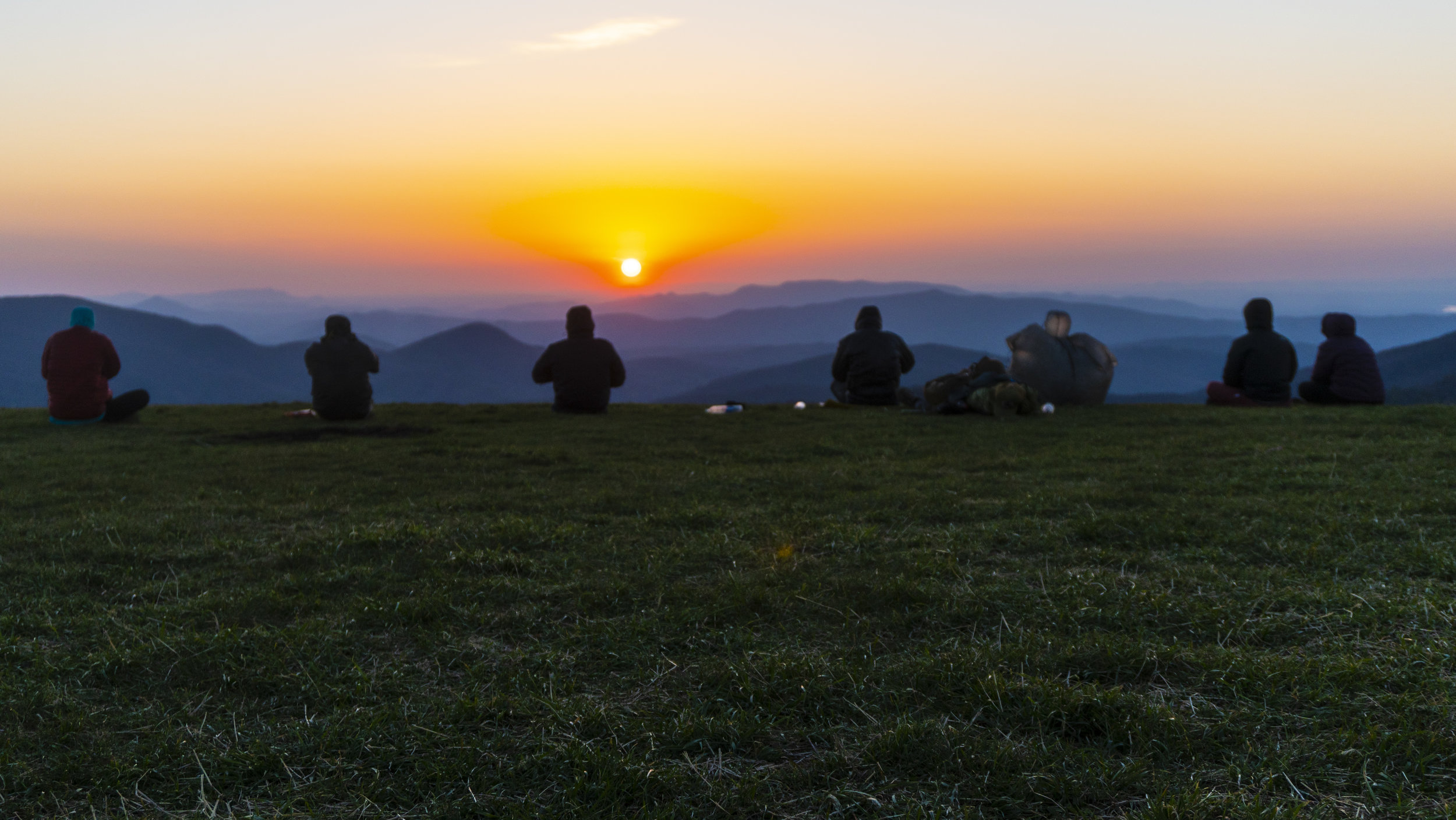  Thru hikers take in an unforgettable sunset on Max Patch 