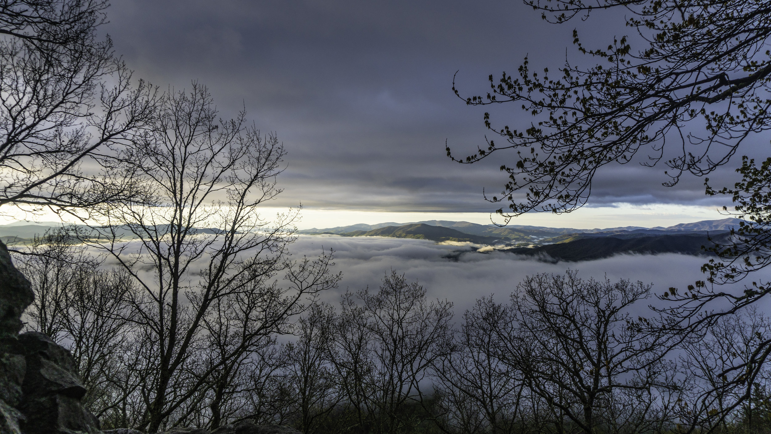  Morning view as clouds roll through the valley  