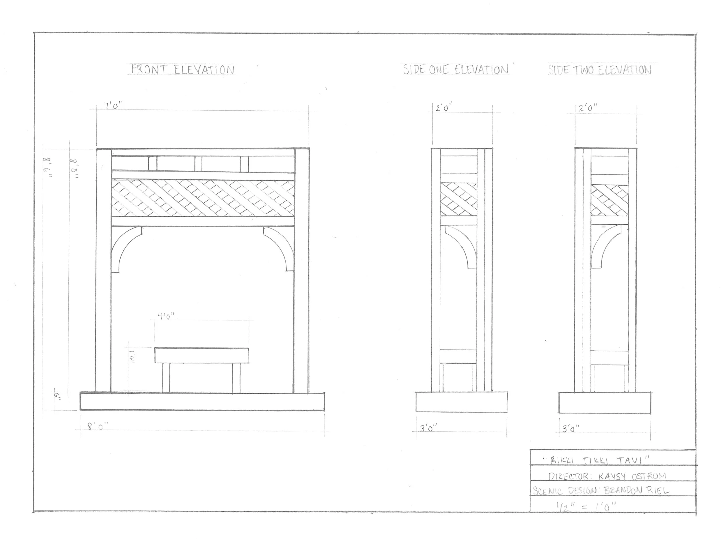 "Gazebo" Elevation for The Adventures of Rikki Tikki Tavi at Youth Theatre Northwest