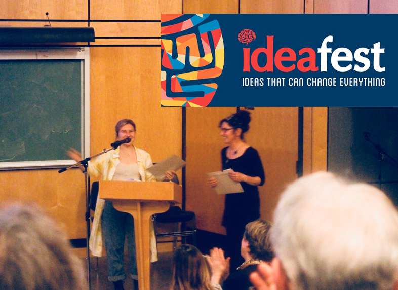 Paige accepting the First Place and People's Choice award at UVic's Ideafest. You can't see but she is smiling super big :)