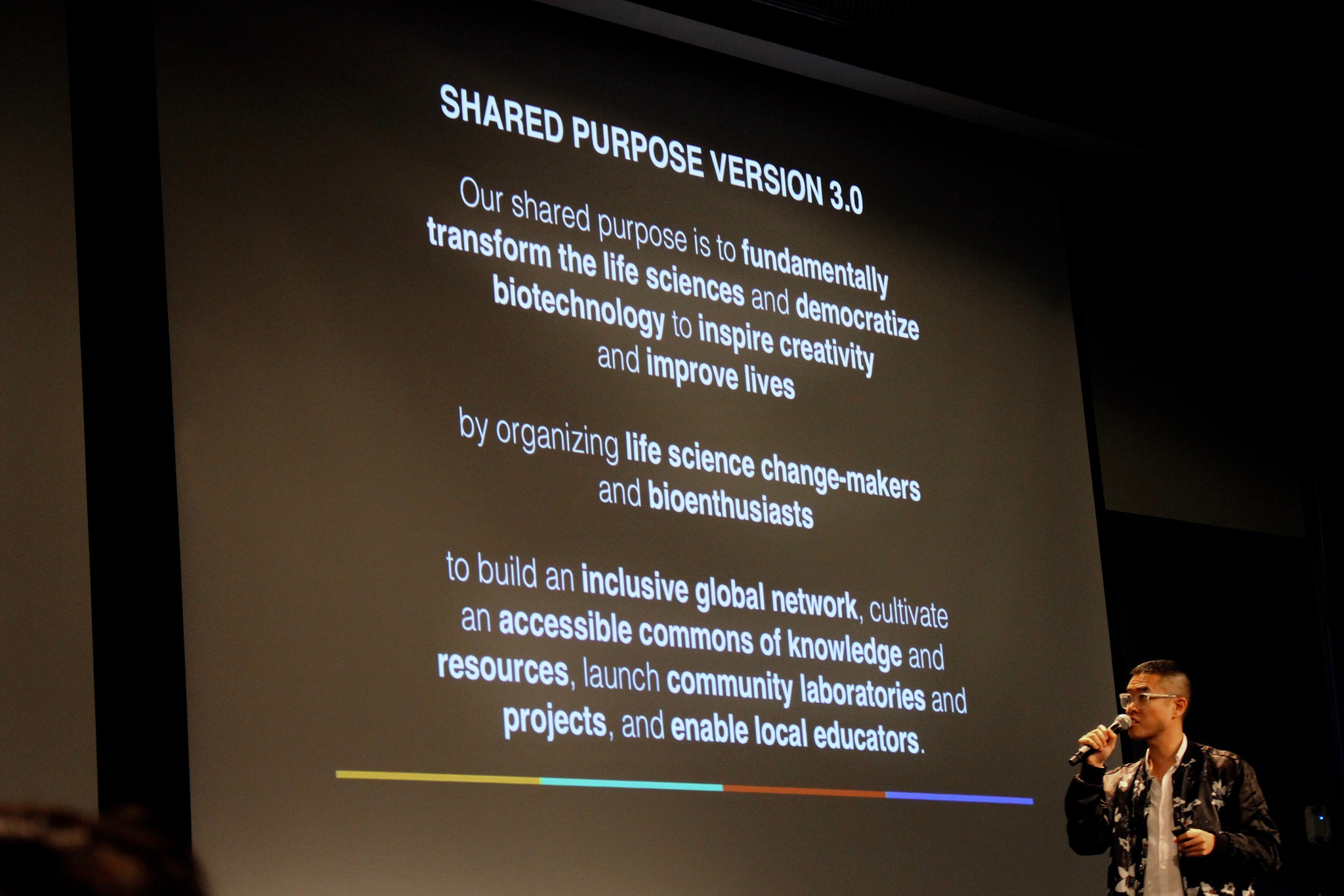 Special thanks to event organizer and biotech wizard, David Kong! This ‘Shared Purpose’ is a draft document the community worked on while at the Summit.