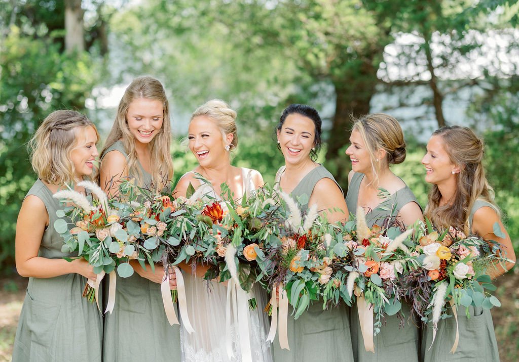 bride-bridesmaids-green-dresses-floral.JPG