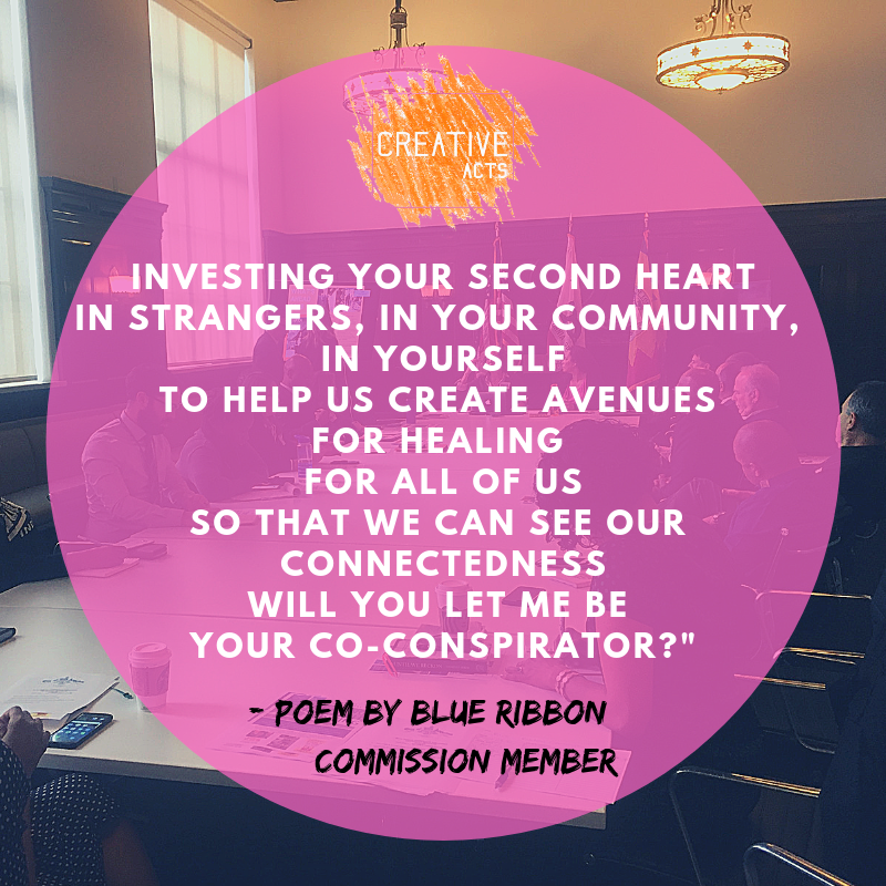 Investing your second heart In strangers, in your community, in yourself To help us create avenues for healing For all of us So that we can see our connectedness Will you let me be your co-conspirator?%22.png