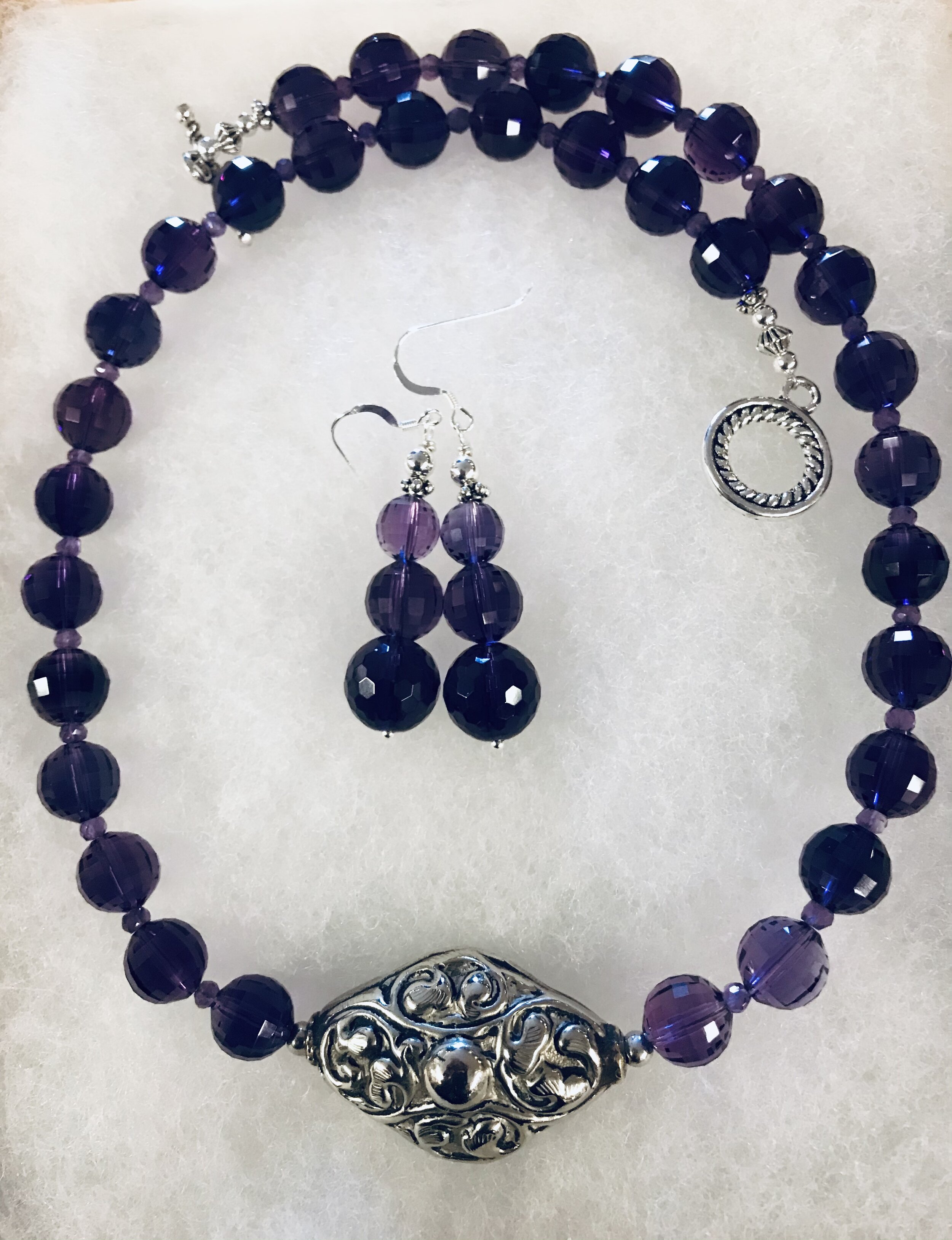   Amethyst with Nepalese focal bead set.   $48.99 