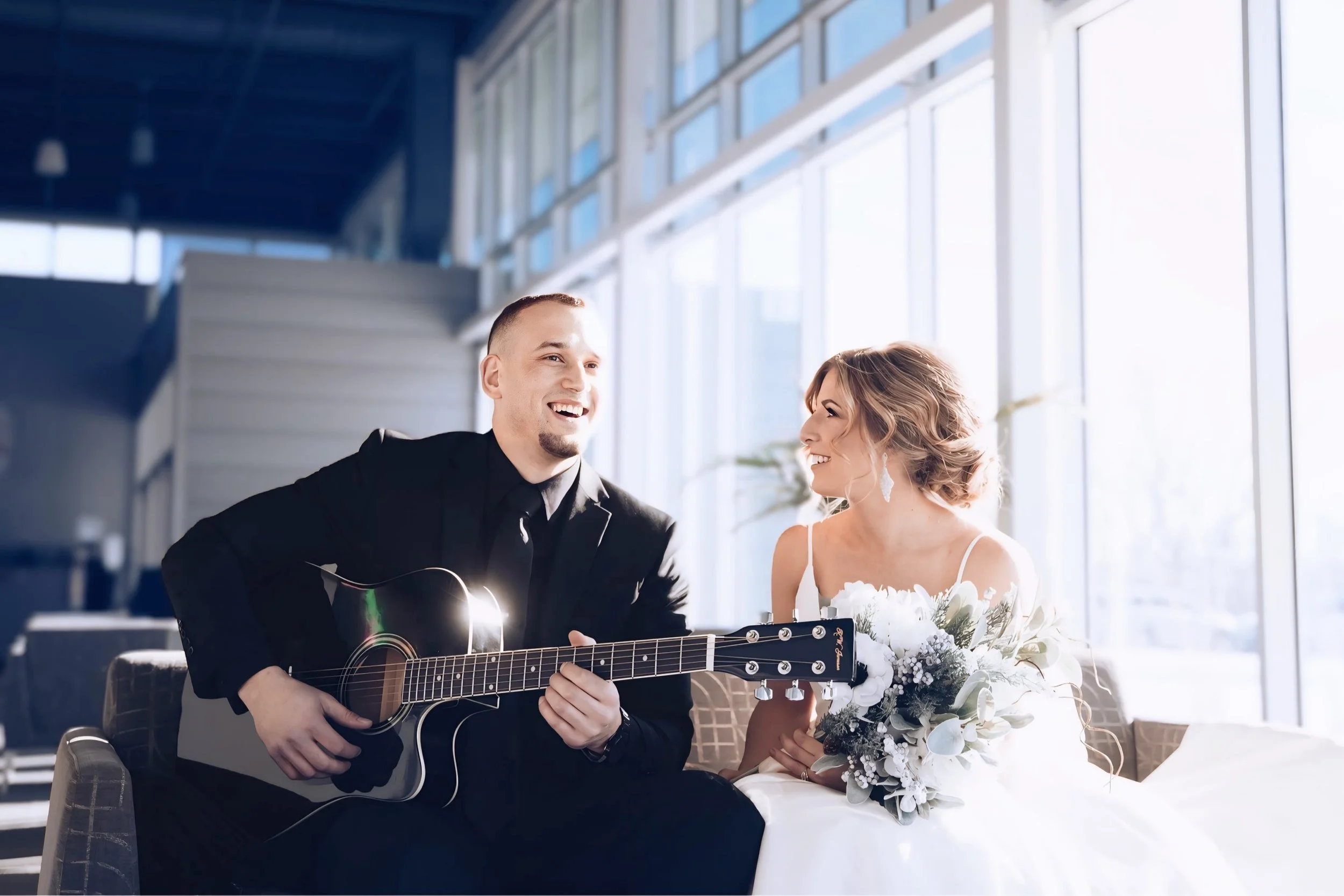 Omaha Wedding Photographer | Romantic Guitar Playing 
