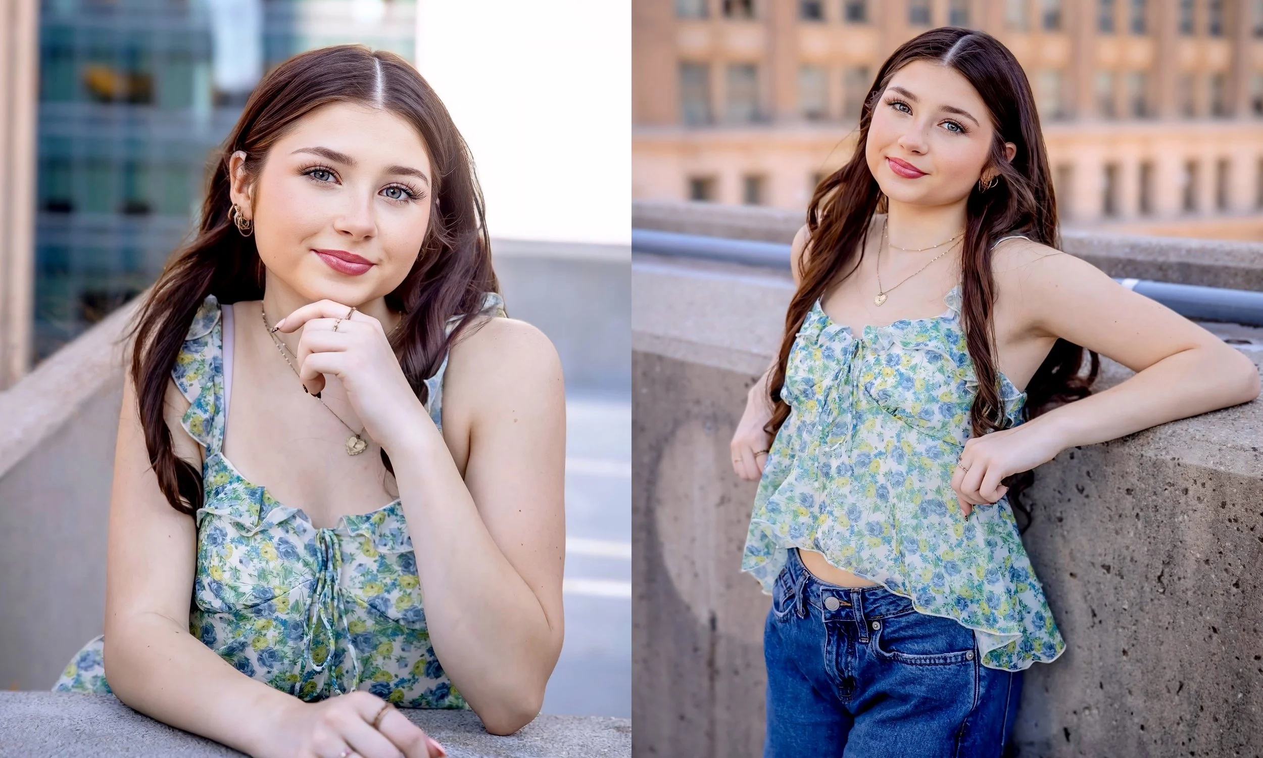 Omaha Senior Photographer | Downtown Omaha in Old Market on a rooftop