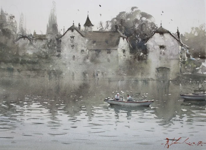 Joseph Zbukvic painting using Joseph Z’s Warm Grey