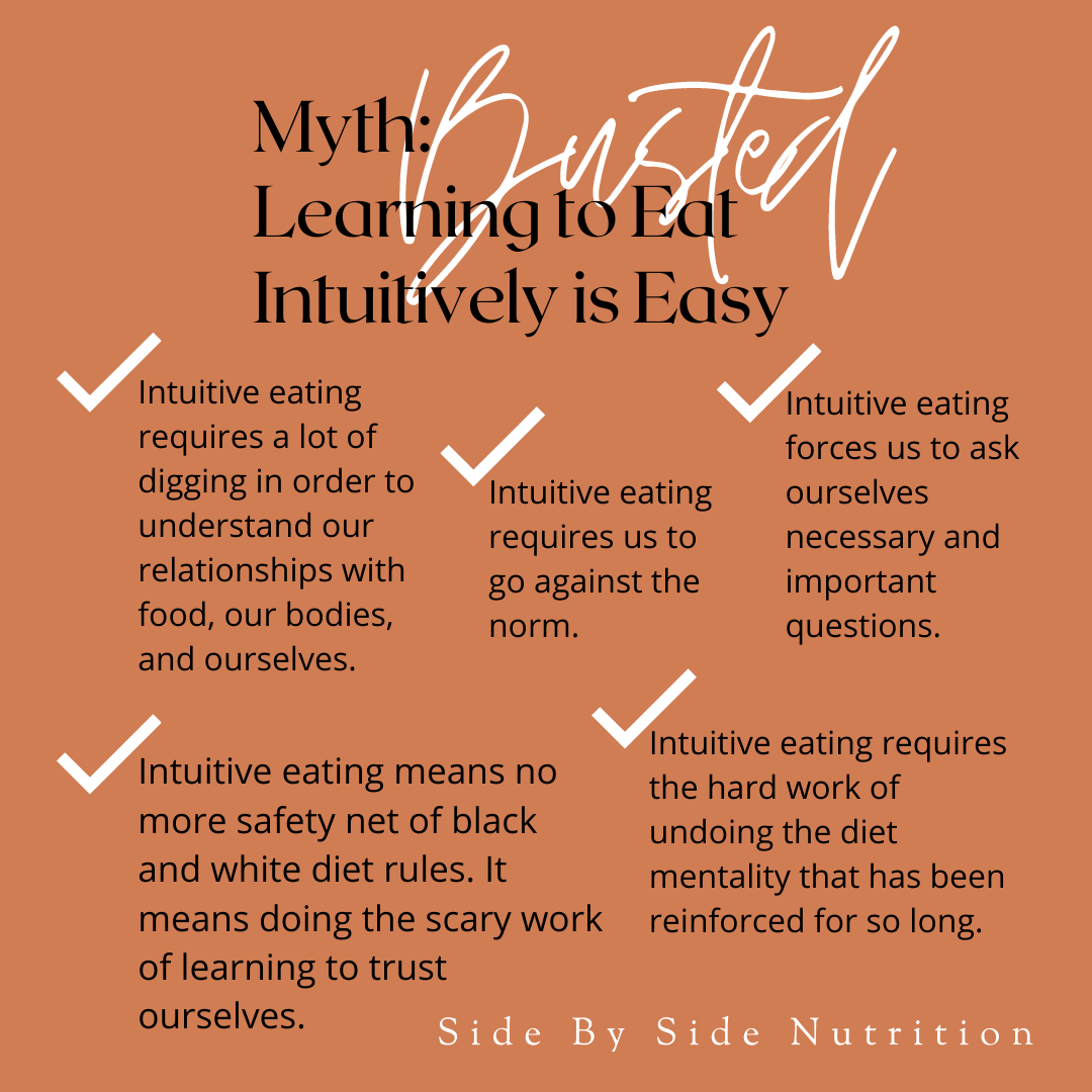 Intuitive Eating Myth Busting: Intuitive Eating is Easy — Eating disorders  dietitian nutritionist Colorado Springs & Fort Collins, Colorado